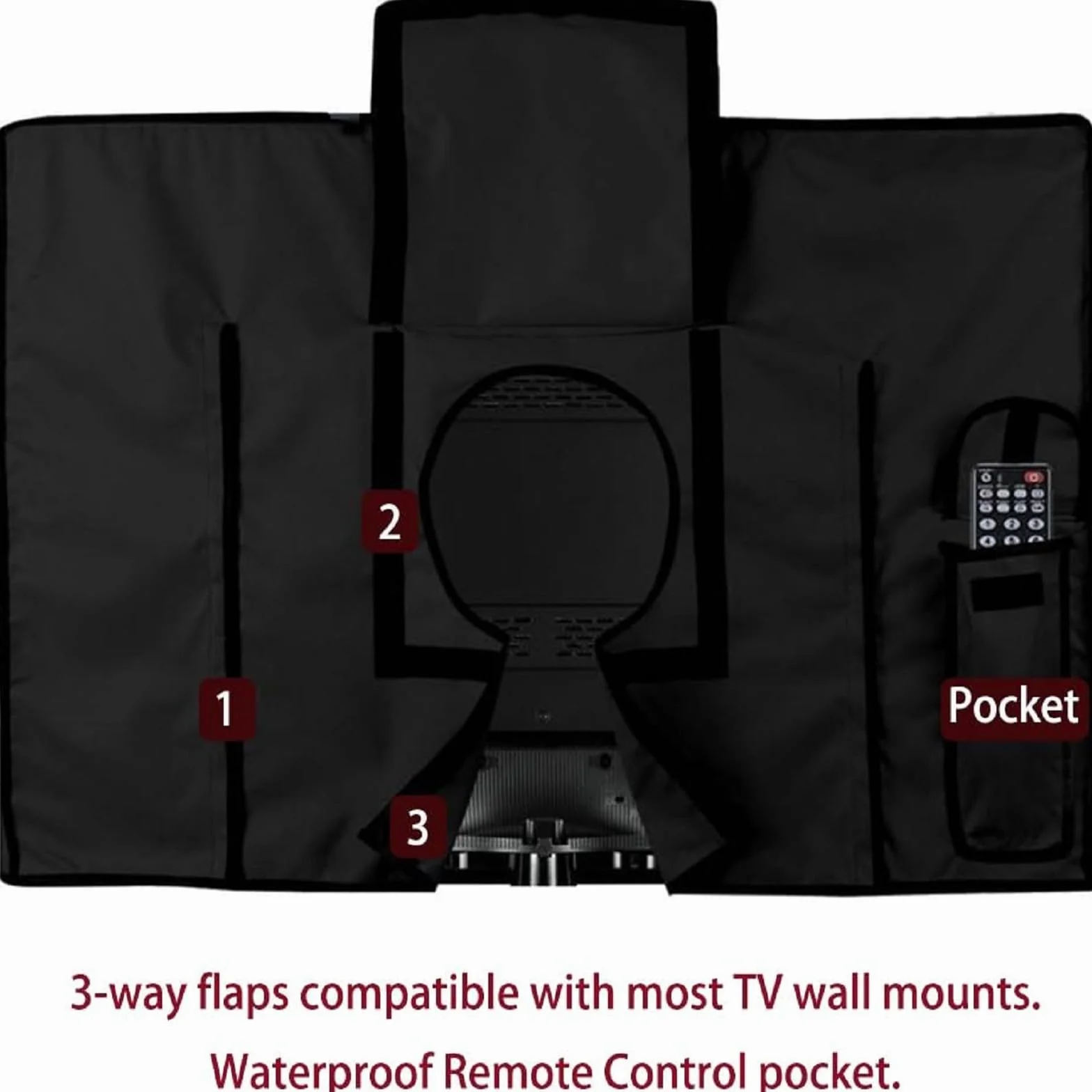 Housse de Protection d'extérieur pour TV Résistante aux Intempéries, 30 "- 32", Noir