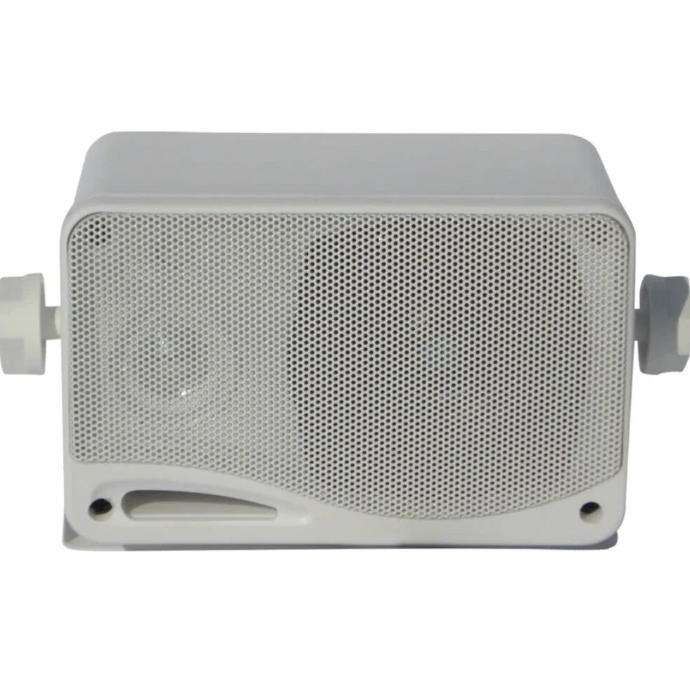 KIT Set pour Pyle PLMR24 2 Enceintes d'écoute universelles, Blanches, étanches, 200 Watts rms et 400 Watts Max, pour Plage, Bar, Restaurant, Bateau, annexe, par Paire + Supports et câbles offerts