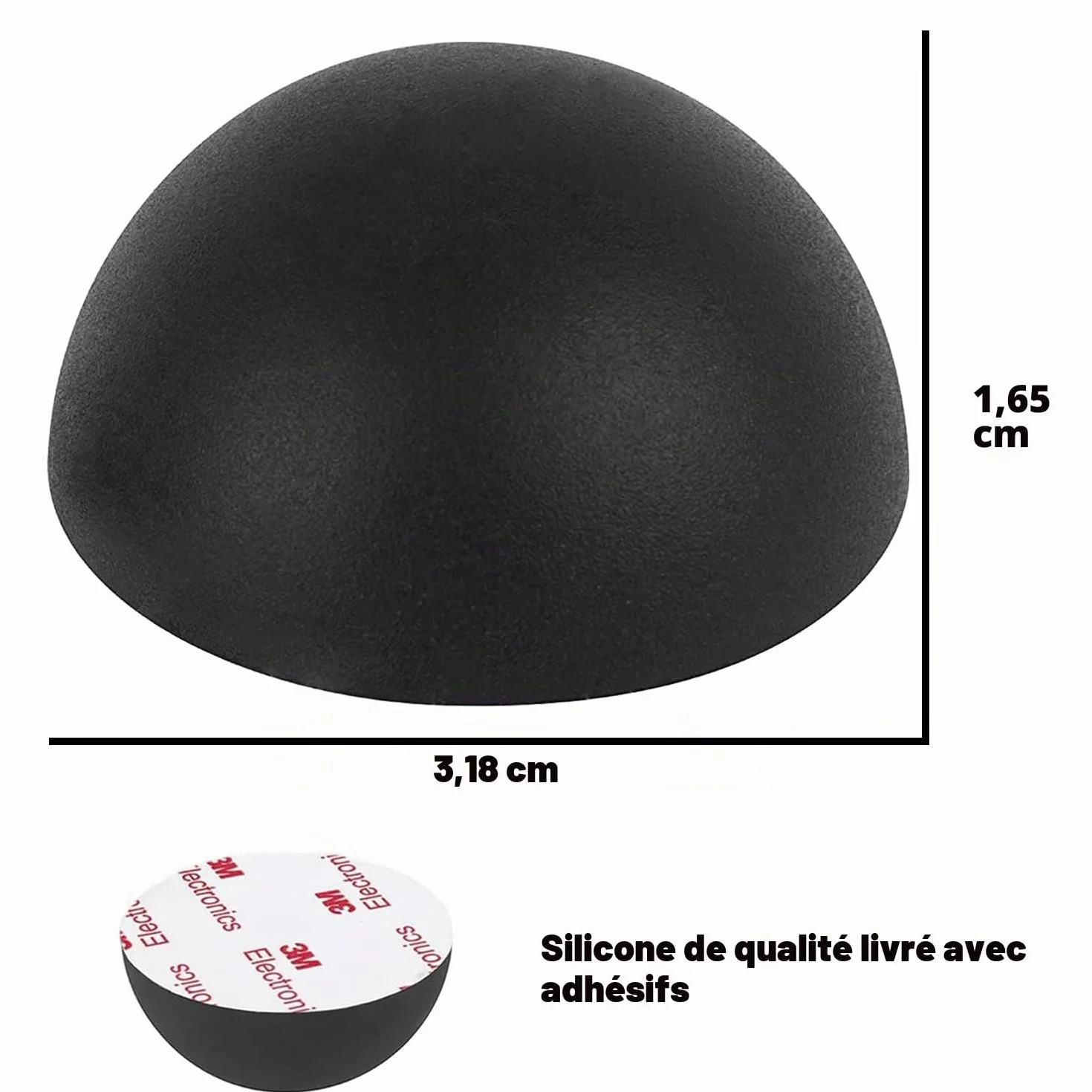 Pare-Chocs en Silicone Demi-Sphérique De 3,2 Cm, Pieds Isolants, Silicone, Coussin De Haut-Parleur Antidérapant avec Coussin Isolant De Tourne-Disque Auto-Adhésif,4 Pièces