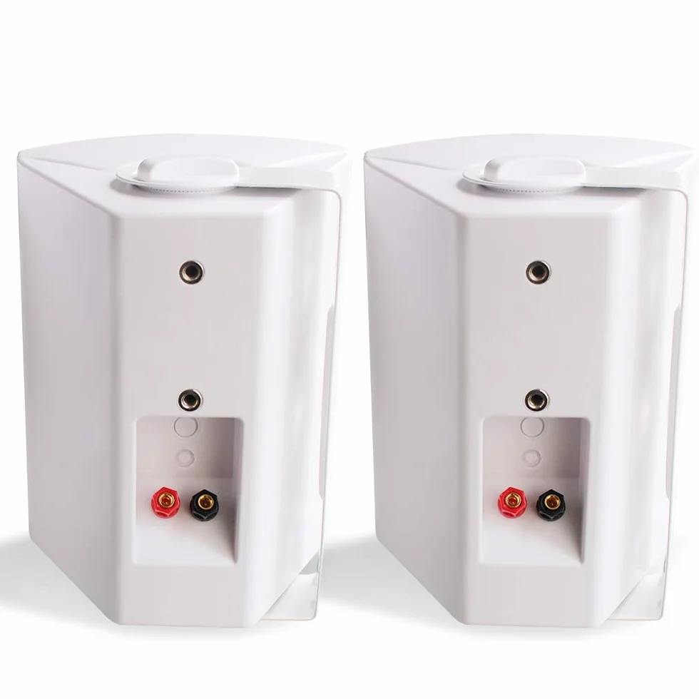 Herdio Haut-parleurs extérieurs passifs 5,25 Pouces câblés étanches, 300 Watts Haut-parleurs murales Tout Temps pour Patio, intérieur, terrasse, Jardin (1 Paire, Blanc)