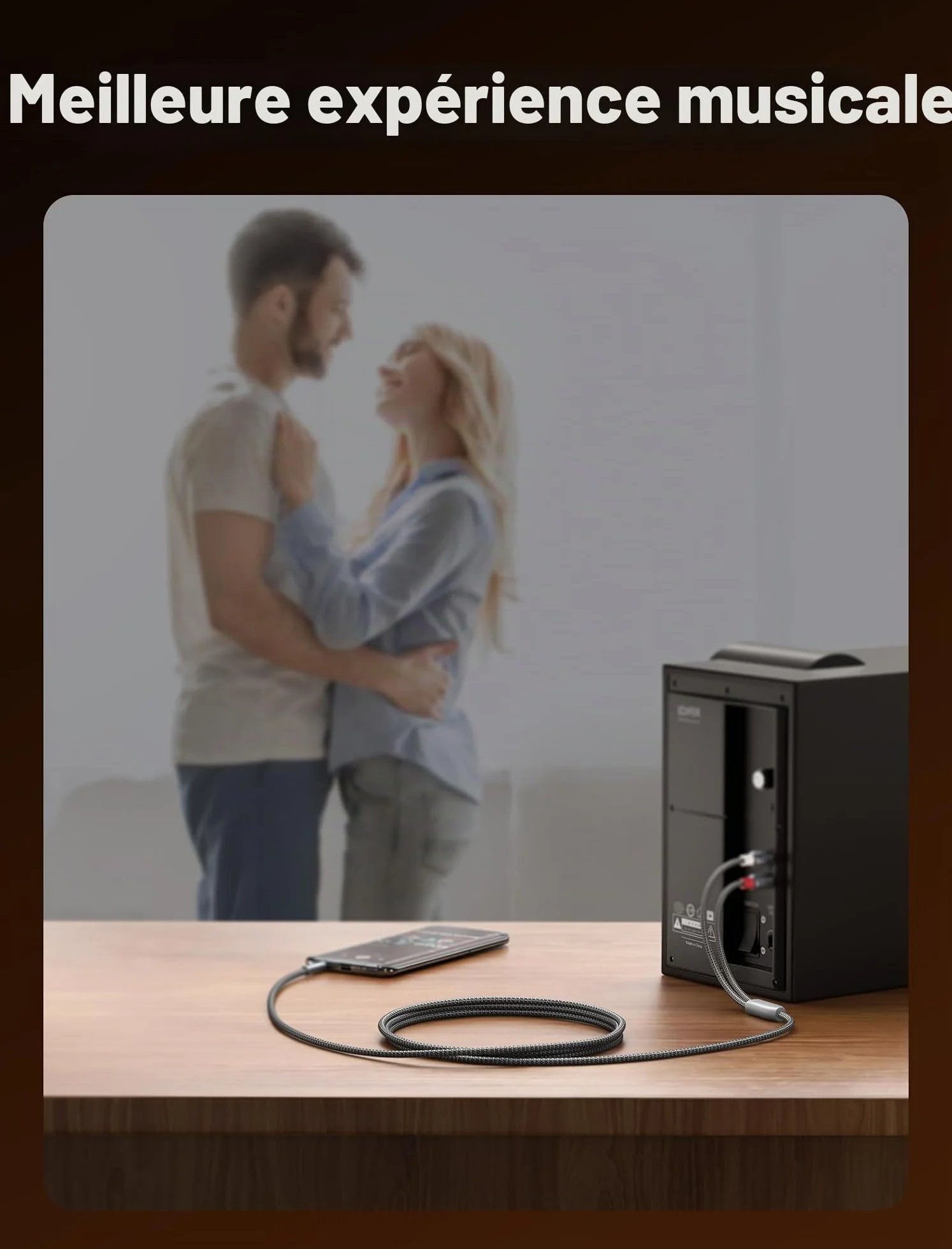 JSAUX Câble Cinch Jack Audio 3.5mm Mâle vers 2 RCA Mâle Câble RCA Jack Stéréo Compatible avec TV PC Téléphone Tablette Amplificateur Chaîne HiFi DVD Barre de Son Home Cinéma Autoradio Enceinte-2M