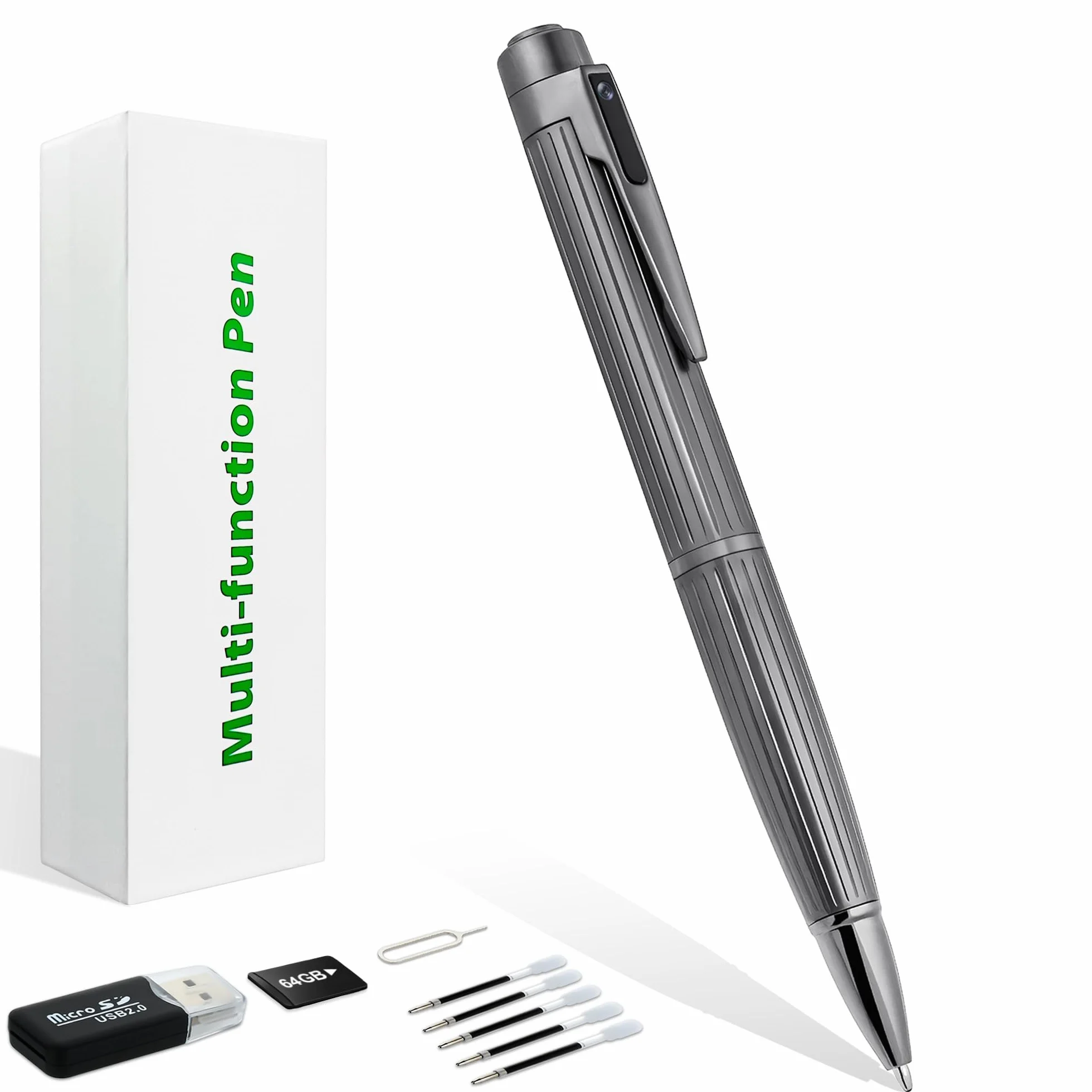 OTADUG Caméra Stylo Espion, caméra cachée 1080P de 16 Go avec Surveillance des mouvements, Enregistrement vidéo et Audio