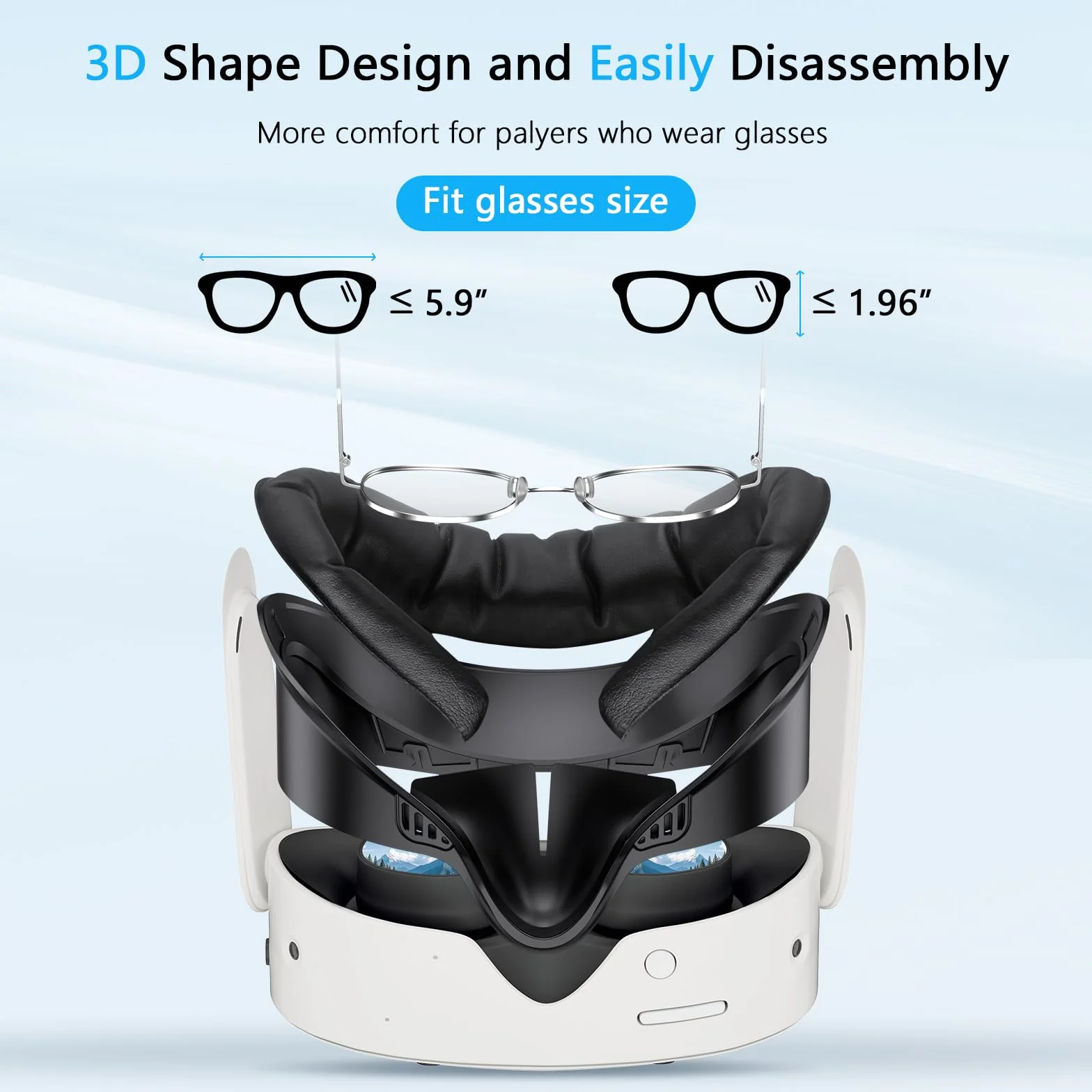 VR Face Cover Pad pour Meta/Oculus Quest 3S