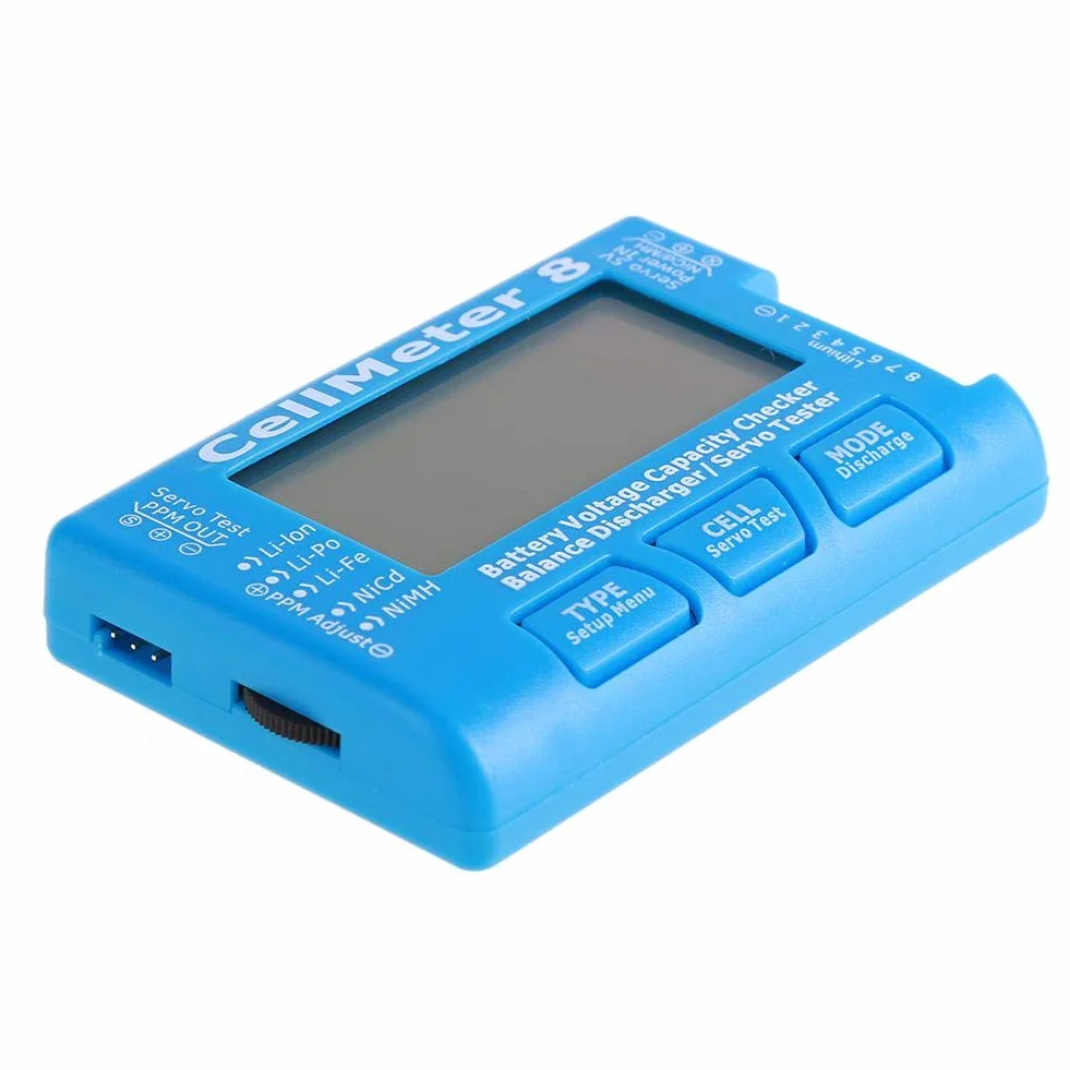 RC 8 testeur de capacité de batterie numérique testeur servo rétroéclairage LCD pour LiPo Life Li-ion NiMH Nicd