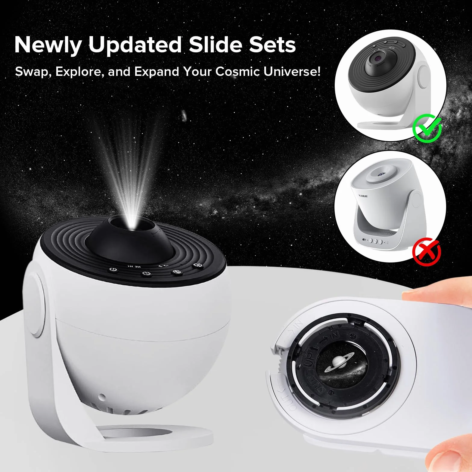 YUNRAY Galaxy Projector Disc – Diapositives de Projecteur Ultra HD, compatibles avec Le YUNRAY Galaxy Projector Pro et Les Modèles SKE-TKQ01 & BL-DQY02 (Pro Version) – Set de 6 Disques
