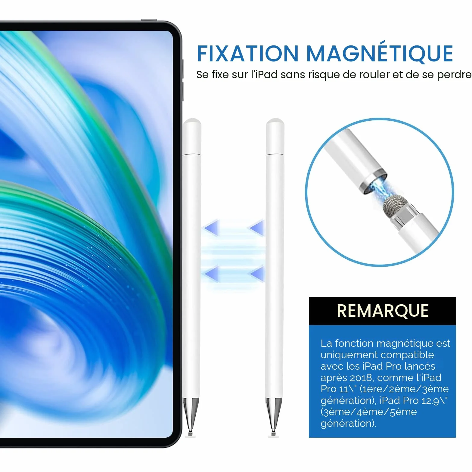 Stylet capacitif haute sensibilité pour écrans tactiles, universel Apple iPhone iPad Android Microsoft