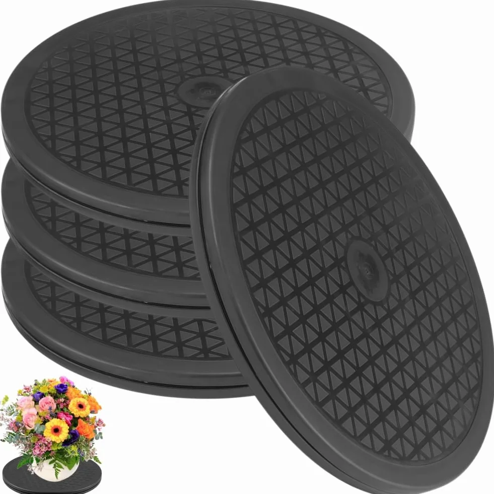 Plateau Tournant,4pcs Tourne-Disque Rotatif à 360°Plateau Pivotant,Plateau Tournant Manuel,Tourne-Disque Rotatif Rotatif à 360 Degré Plateau Pivotant TV,Plateau Tournant Rotatif à 360°,25cm