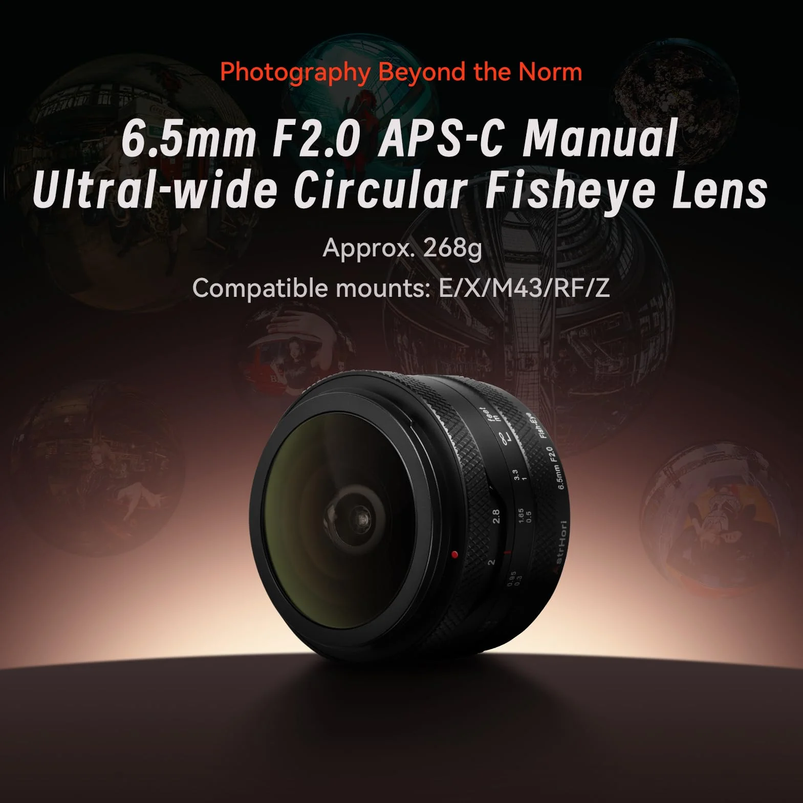 AstrHori 6,5mm F2.0 APS-C Objectif fisheye Circulaire Ultra Grand Angle 192° pour appareils Photo sans Miroir for Panasonic for Olympus Micro 43 G1,G2,G3,G5,G6,G7,G9,GH1,GH2,GH4,GH5,GM5,GX1,GX7