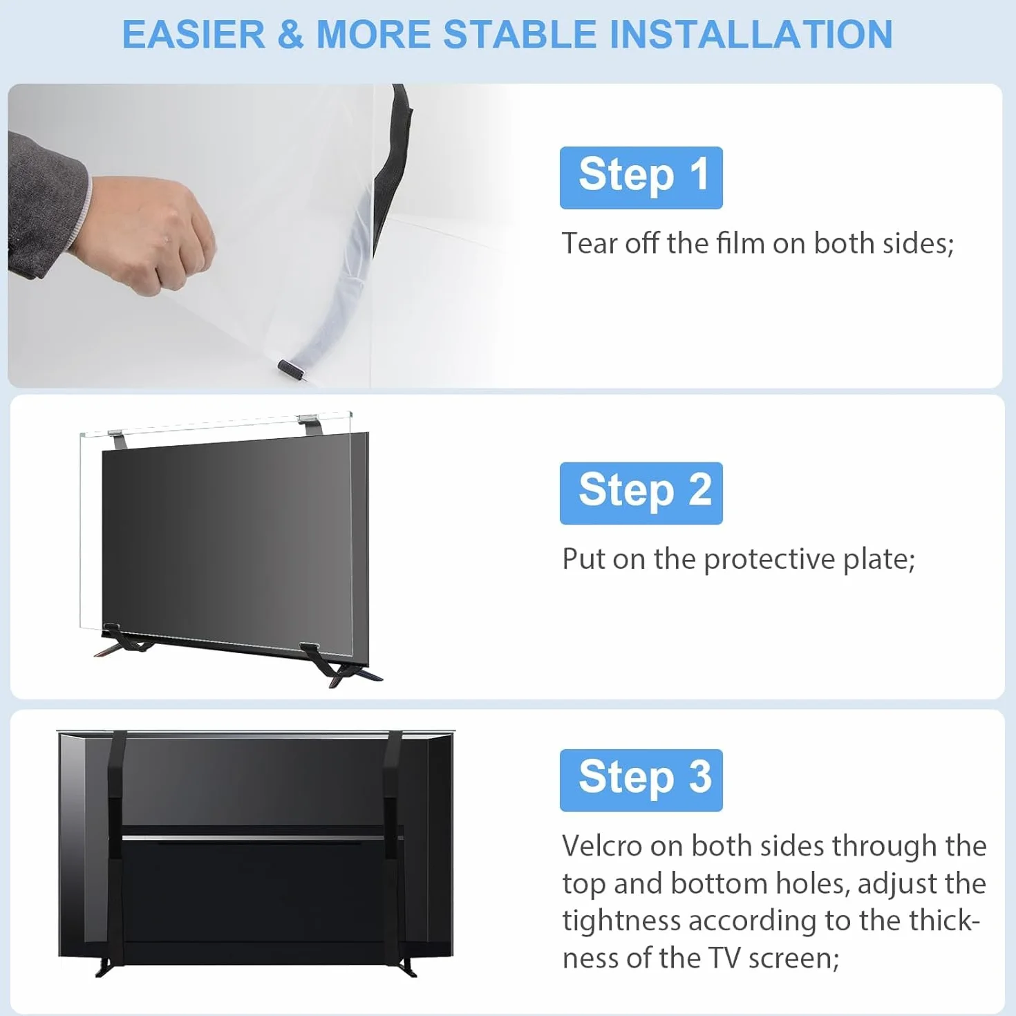 Qoosea Protecteur d'Écran TV 65 Pouces - Panneau de Protection en Acrylique HD Clair pour Téléviseur