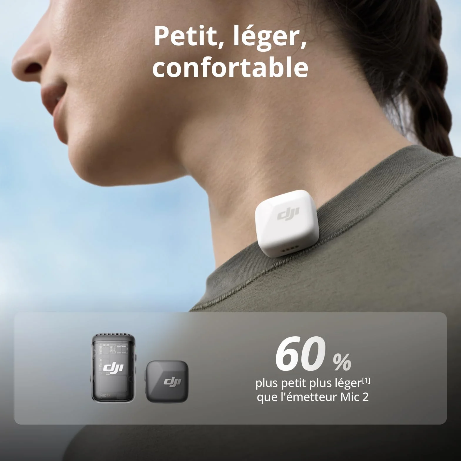 DJI Mic Mini (2 TX + 1 RX + Boîtier de Recharge), Ultra-léger, Audio de HQ, 48 h d’Utilisation, Annulation du Bruit, Limite Auto, Microphone sans Fil pour caméra/iPhone/Android, vlog, Streaming