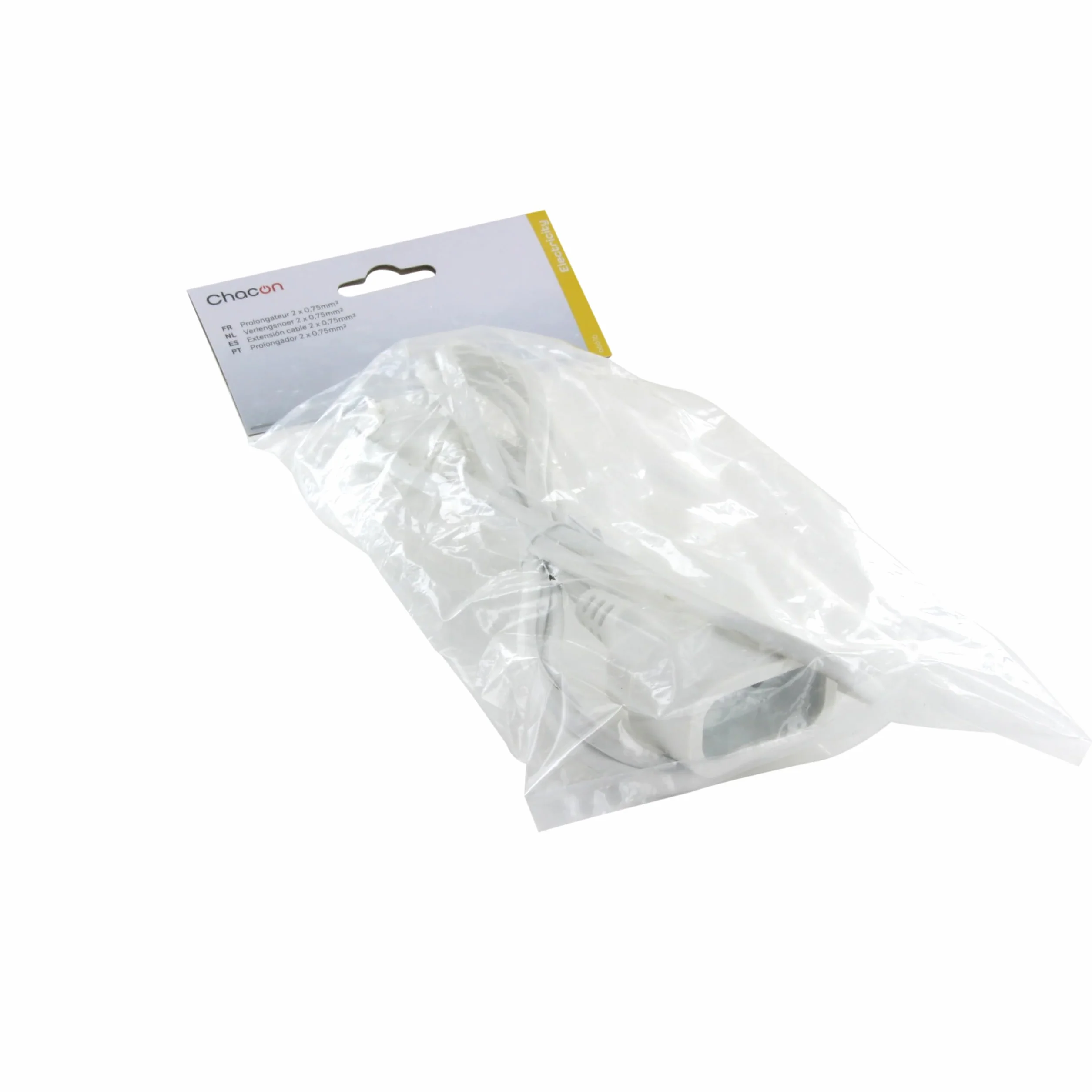 Prolongateur 6A 2mm Blanc HO3VVH2-F 2x0,75mm2