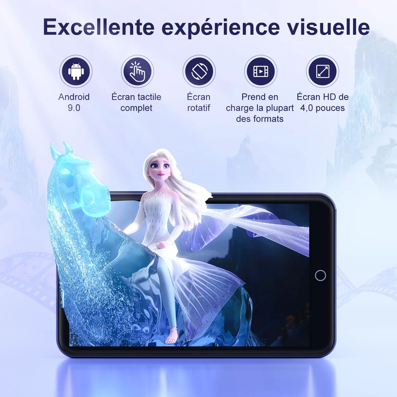 Lecteur MP3 80 Go Bluetooth WiFi 2000 mAh écran Tactile 4" Android Spotify Amazon Music Play Store