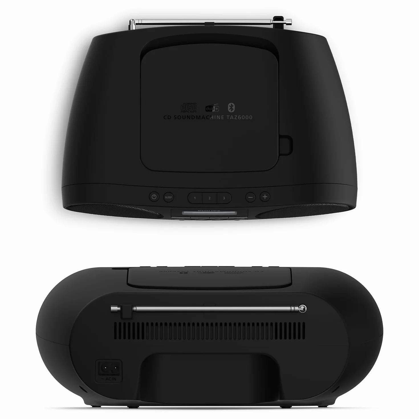 Philips TAZ6000 Lecteur CD/Radio FM Tout-en-Un DAB+ Bluetooth 5.4 USB Batterie CA Amplification Dynamique des Basses
