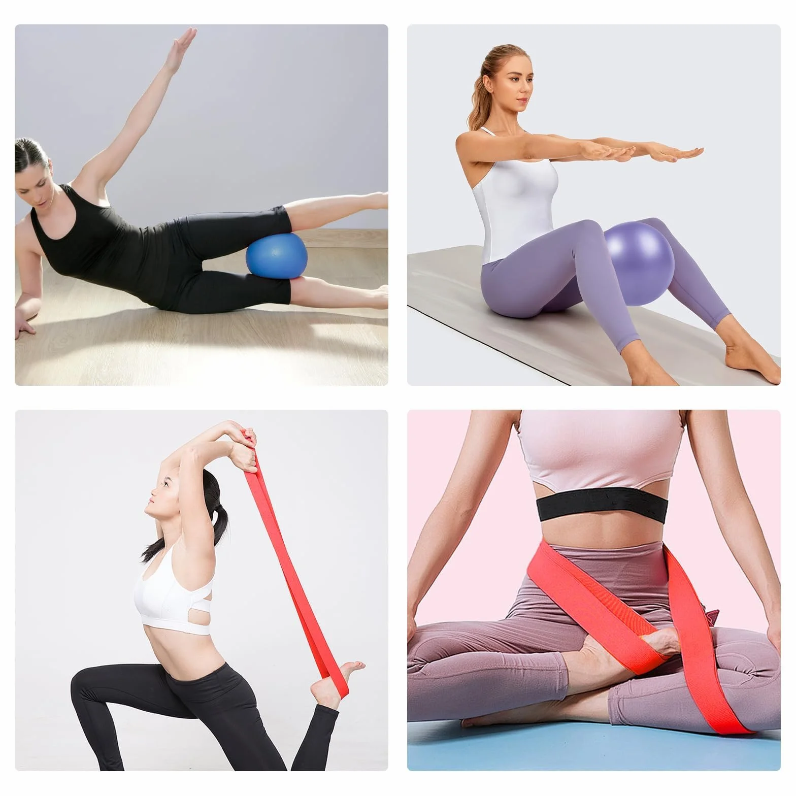 Ballon de Pilates 22cm avec Ceinture Élastique pour Yoga, Grossesse, Kinésithérapie