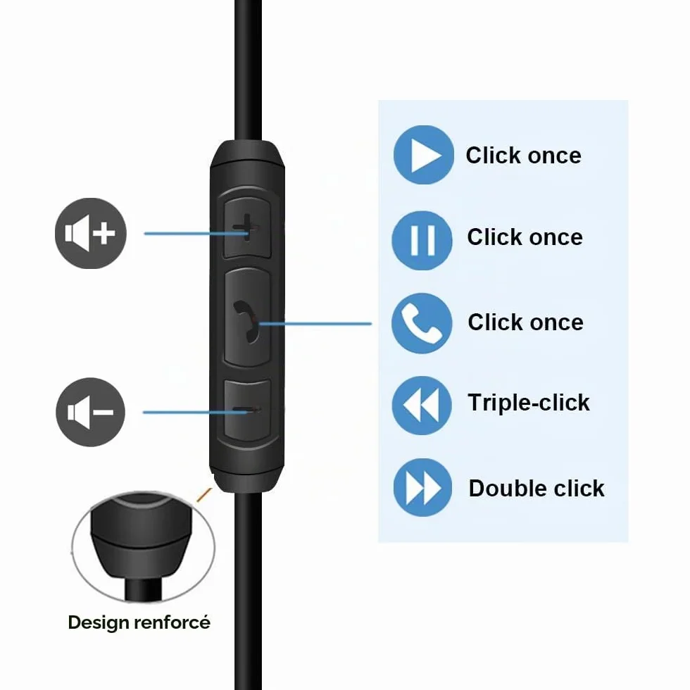 BINGLE Câble audio de rechange 3.5mm à 2.5mm avec Micro/Télécommande 1.2m pour Casque Bose 700, QuietComfort 25, 35II, OE2, OE2i, On-Ear 2 Noir
