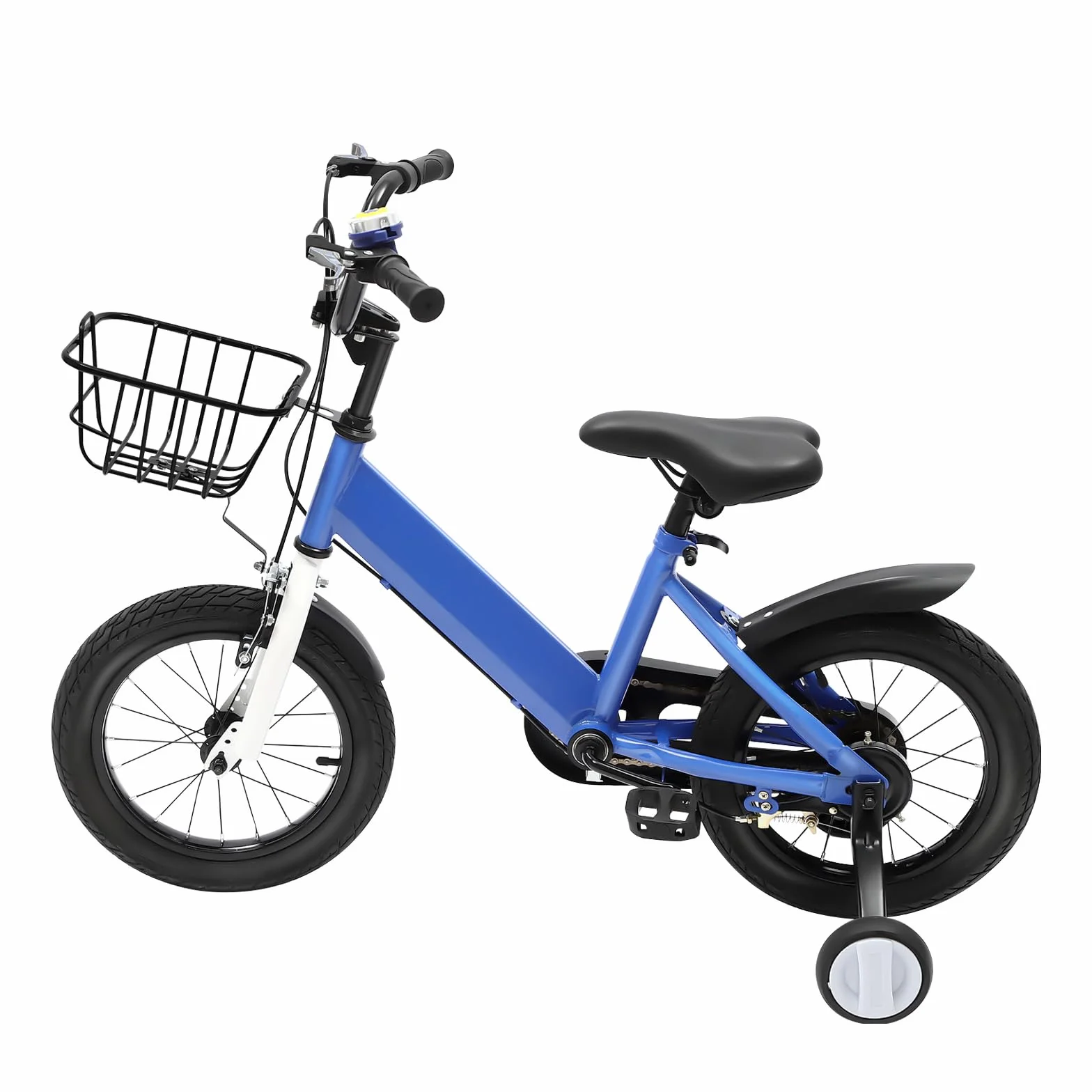 Vélo enfant 14 pouces roues stabilisatrices équilibre garçons filles 3-6 ans siège réglable rétropédalage frein main