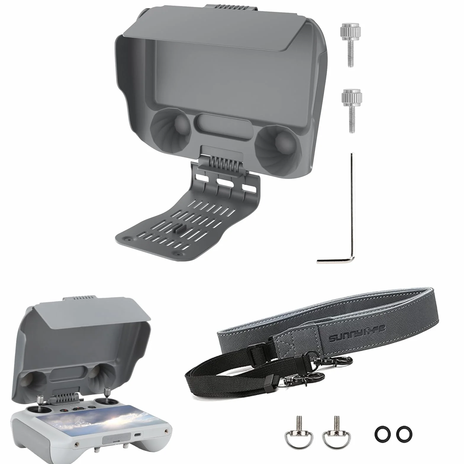 Gdraco Pare-soleil pour télécommande DJI RC avec lanière Protection solaire pour DJI Mini 3/3 Pro/Air 2S/Mavic 3/3 Pro/3 Classic/3 Cine