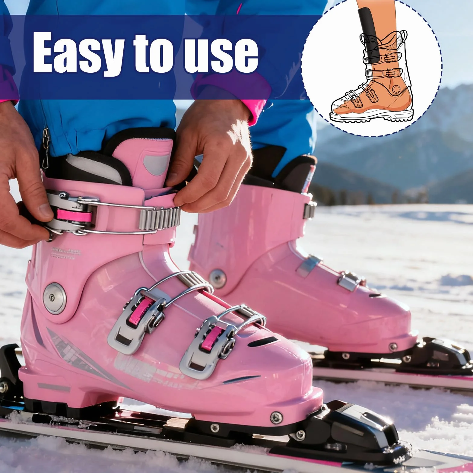 Penitue 2pcs Protège Tibias de Ski, Protège-Tibias de Snowboard en Mousse Épaisse pour Chaussures Protection Anti-Chocs