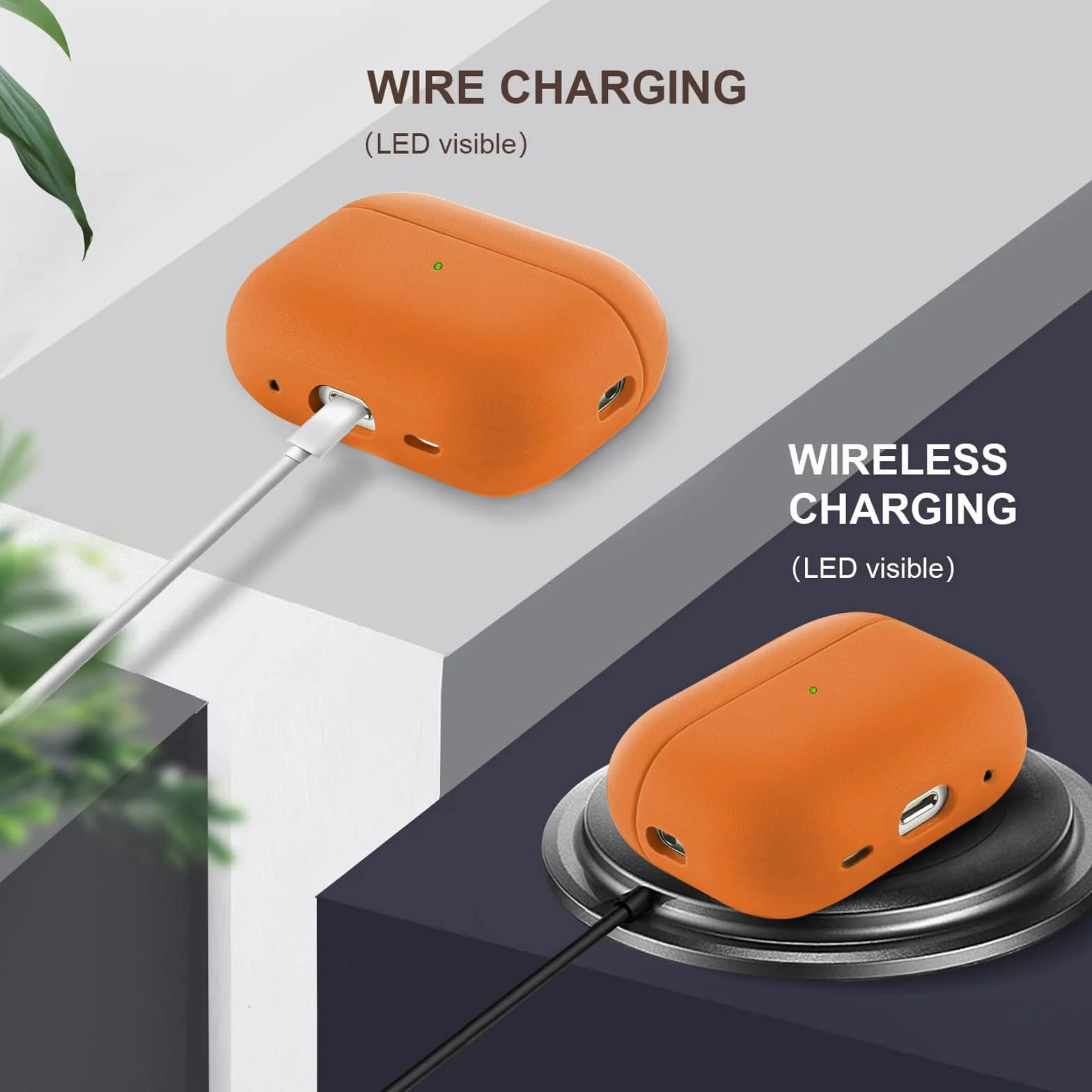 Coque TPU AirPods Pro 3ème Génération Housse Protection Apple avec Dragonne Orange