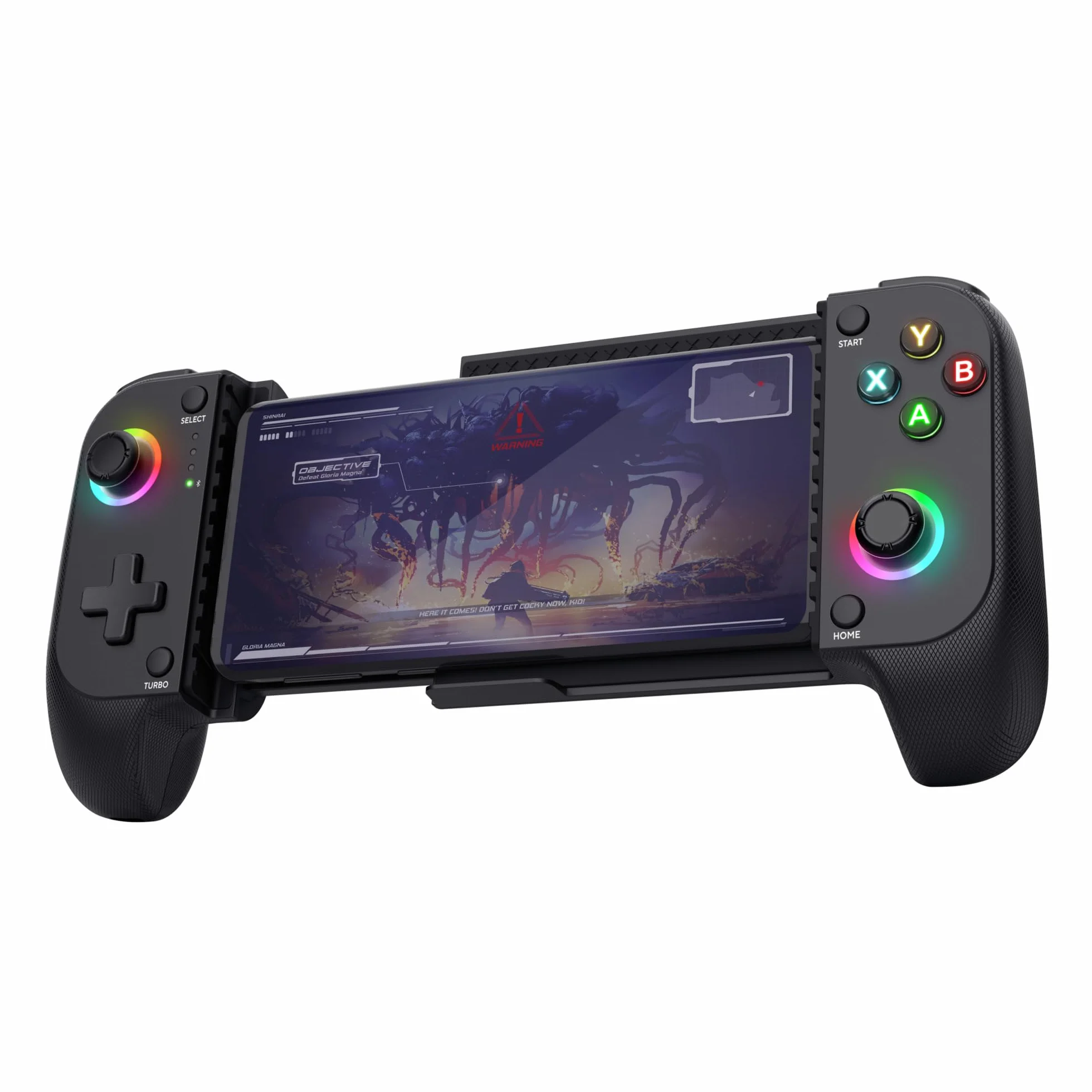 GXTrust Trust GXT 735 Mylox Manette pour Telephone Portable Bluetooth pour Android/Iphone / PS5 / Xbox/Mobile, 12h d'Autonomie, Double Vibration, Ėclairage RGB, Manette Smartphone Sans Fil, Noir
