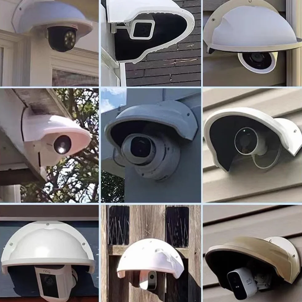 Honseadek Protection étanche pour caméra de vidéosurveillance - Protection contre la pluie - Protection contre les intempéries et la poussière - Pare-soleil pour systèmes de surveillance (1 pièce)