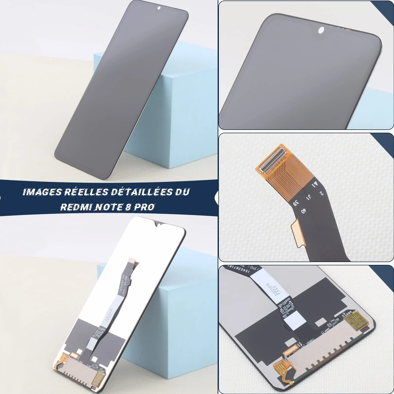 RongZy Écran pour Xiaomi Redmi Note 8 Pro M1906G7I M1906G7G LCD Écran Tactile Digitizer Interne pour Note 8 Pro Assemblé de Remplacement avec Outils(6.53")