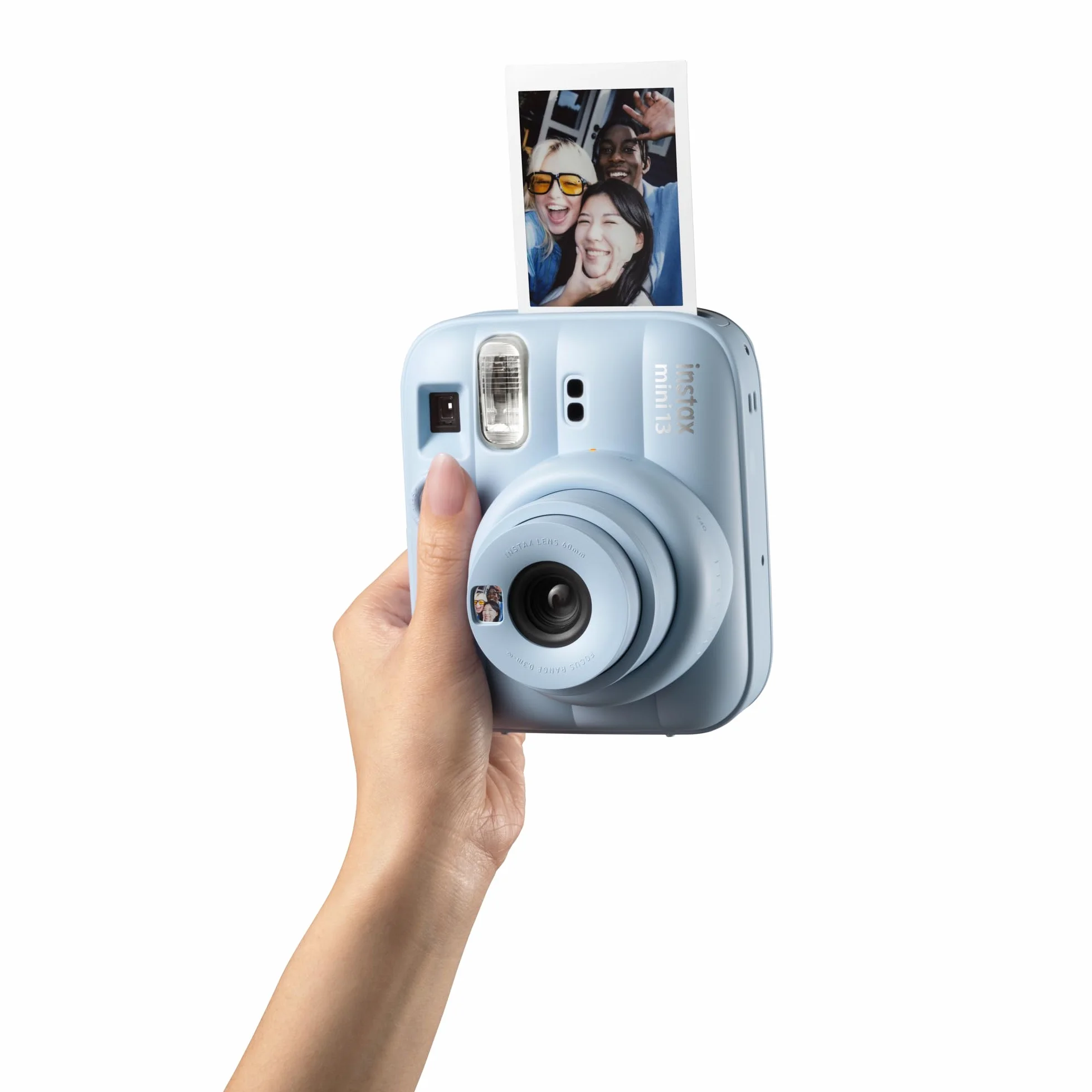 Appareil Photo instantané instax Mini 13 avec Flash Automatique intégré, Miroir pour Selfies intégré, Mode Gros Plan et retardateur, Bleu Glacé