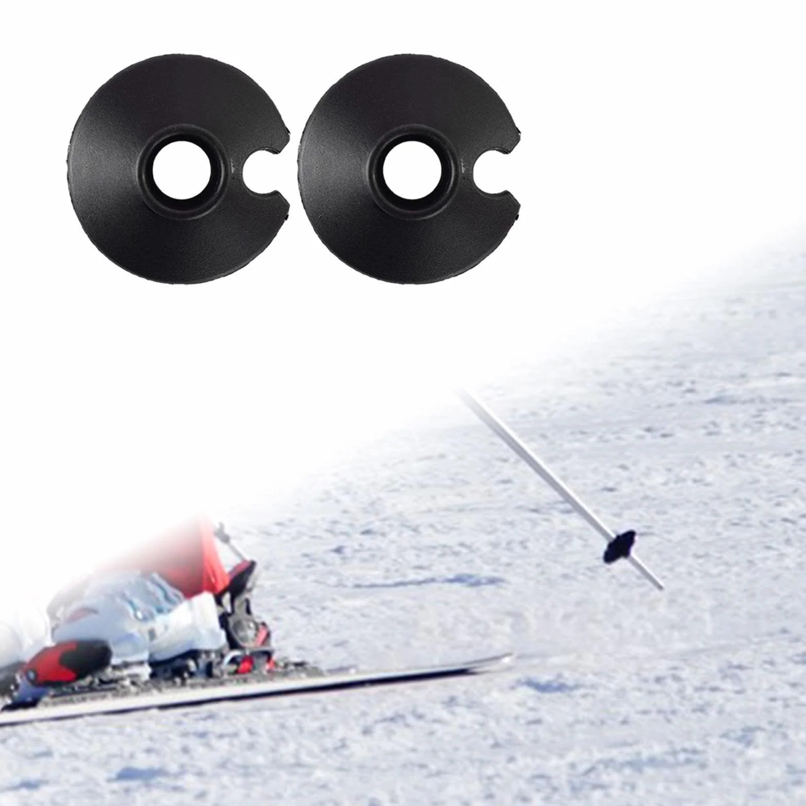 Paniers de Remplacement pour Bâtons de Ski, Rondelles de Neige en ABS Résistant au Froid, Accessoires de Pointe pour Extérieur, Noir