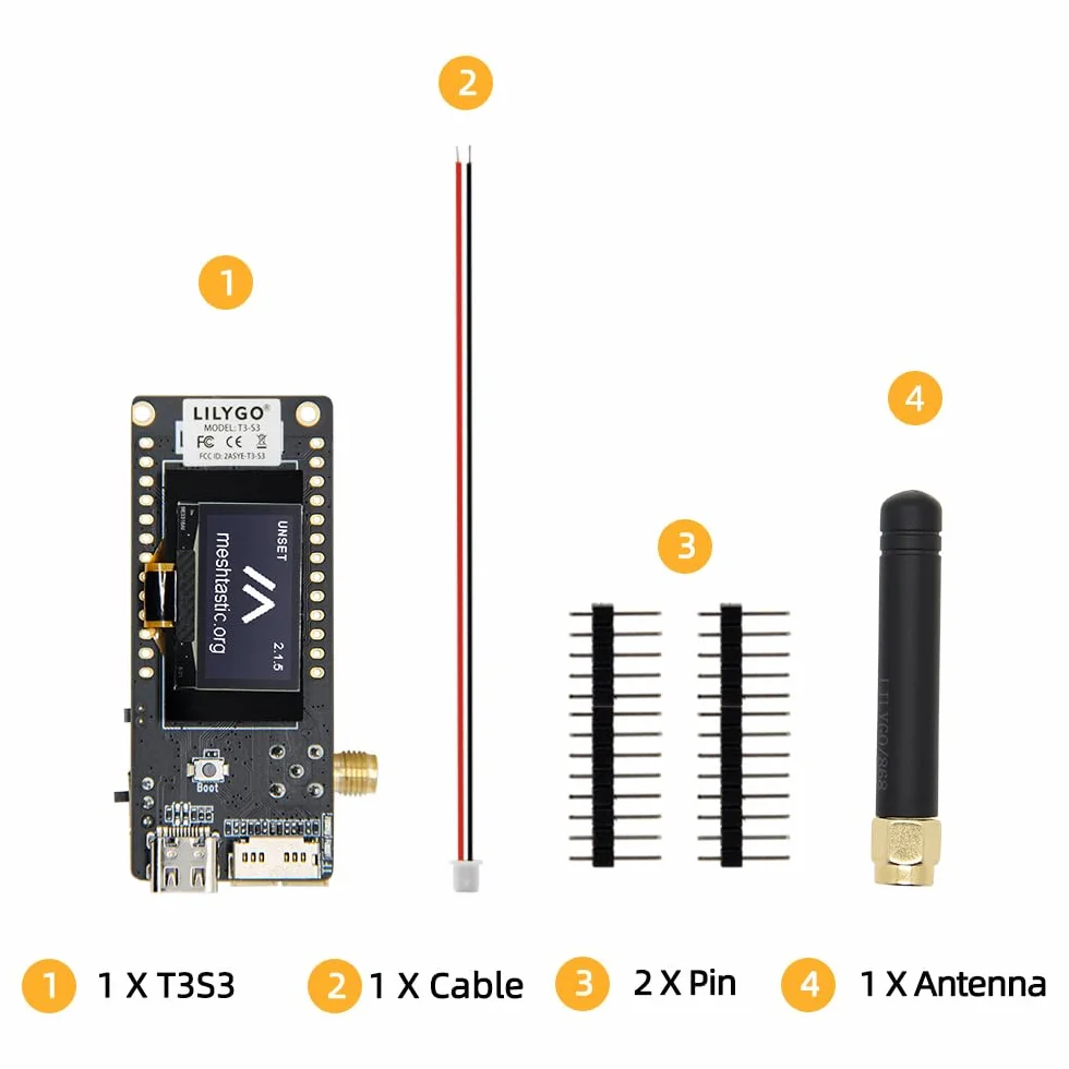LILYGO TTGO T3S3 ESP32-S3 LoRa Module de développement sans fil Bluetooth WiFi 2,4 G avec écran OLED 0,96"