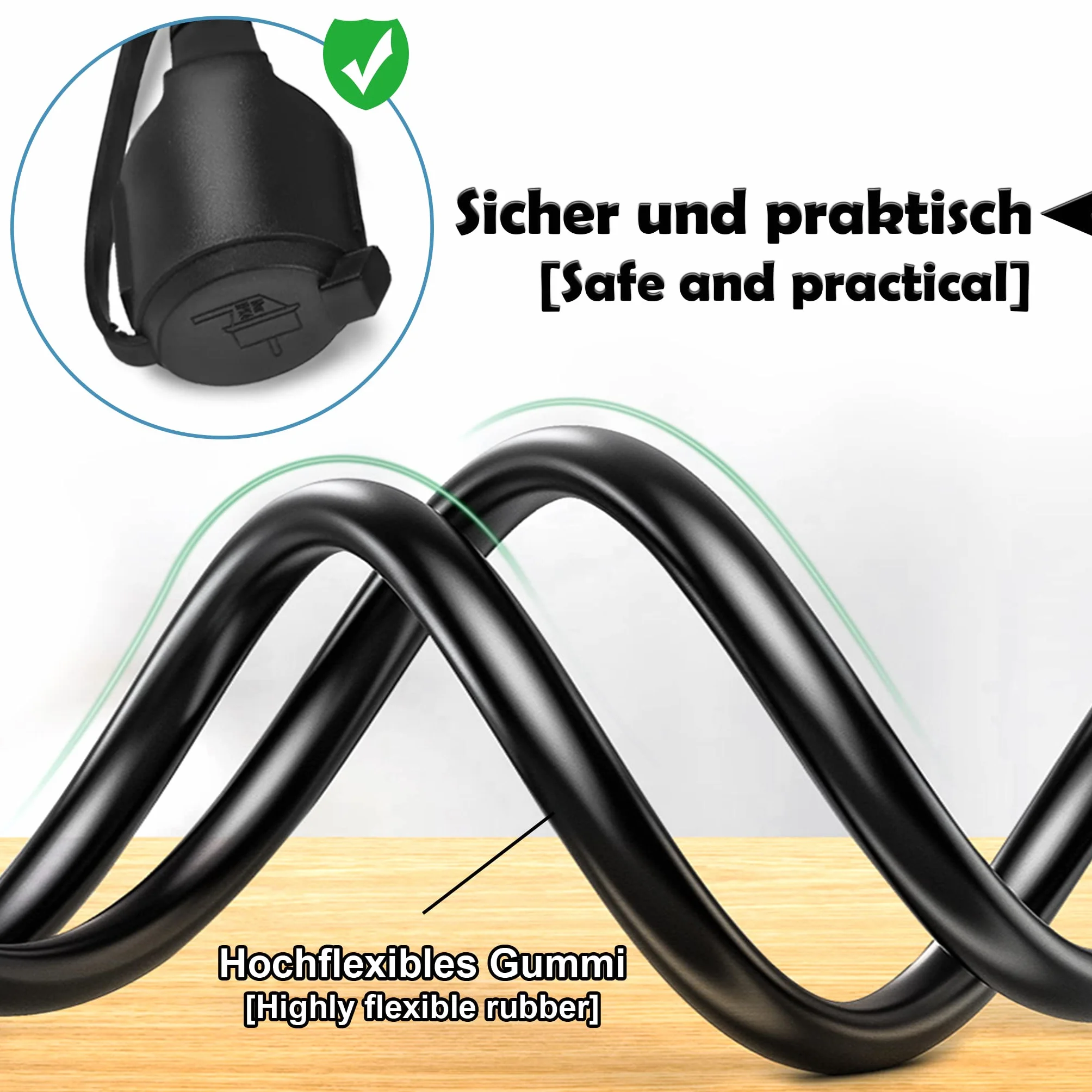 LZQ Rallonge électrique avec capuchon de protection - 30 m - 230 V - IP44 - Pour l'extérieur - Noir