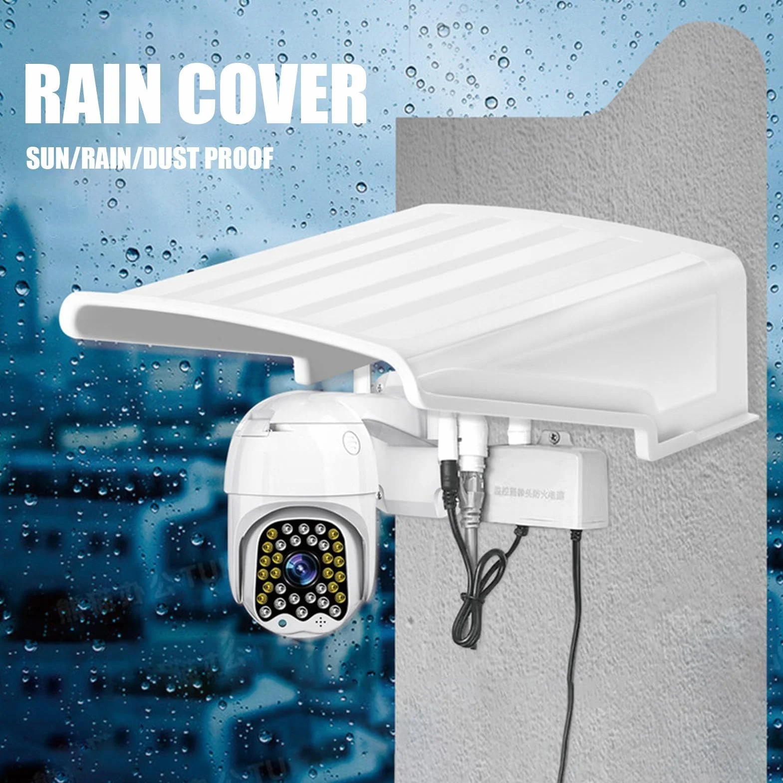Couvercle d'abat-jour pour appareil photo, anneau de protection pour appareil photo | Couverture de caméra pare-pluie - Protecteur de caméra extérieure, toit de protection, support mural de couverture