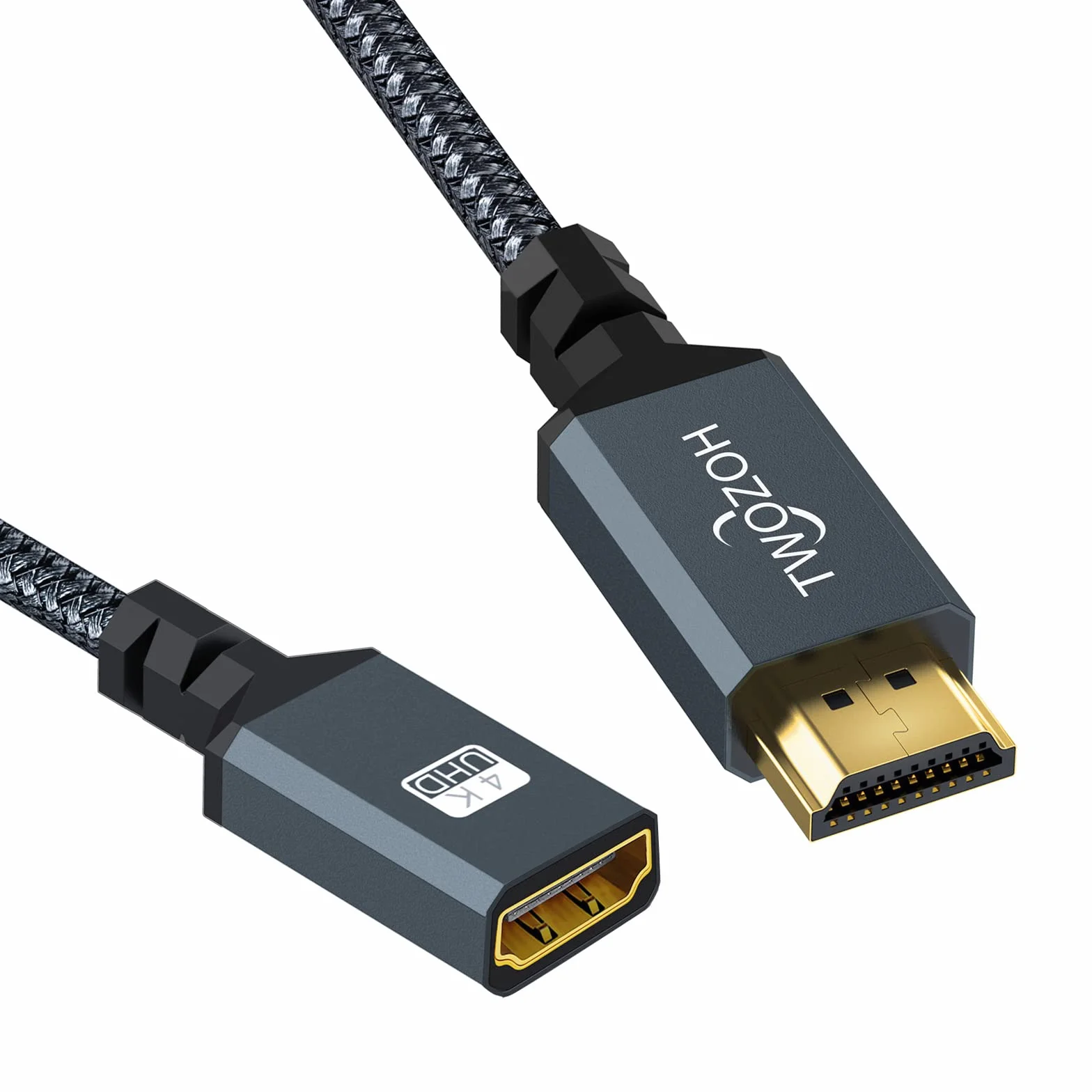 Câble d'Extension HDMI Mâle vers Femelle Twozoh, Rallonge Nylon Tressé 2.0 4K@60Hz 3D HDR (1,5M)