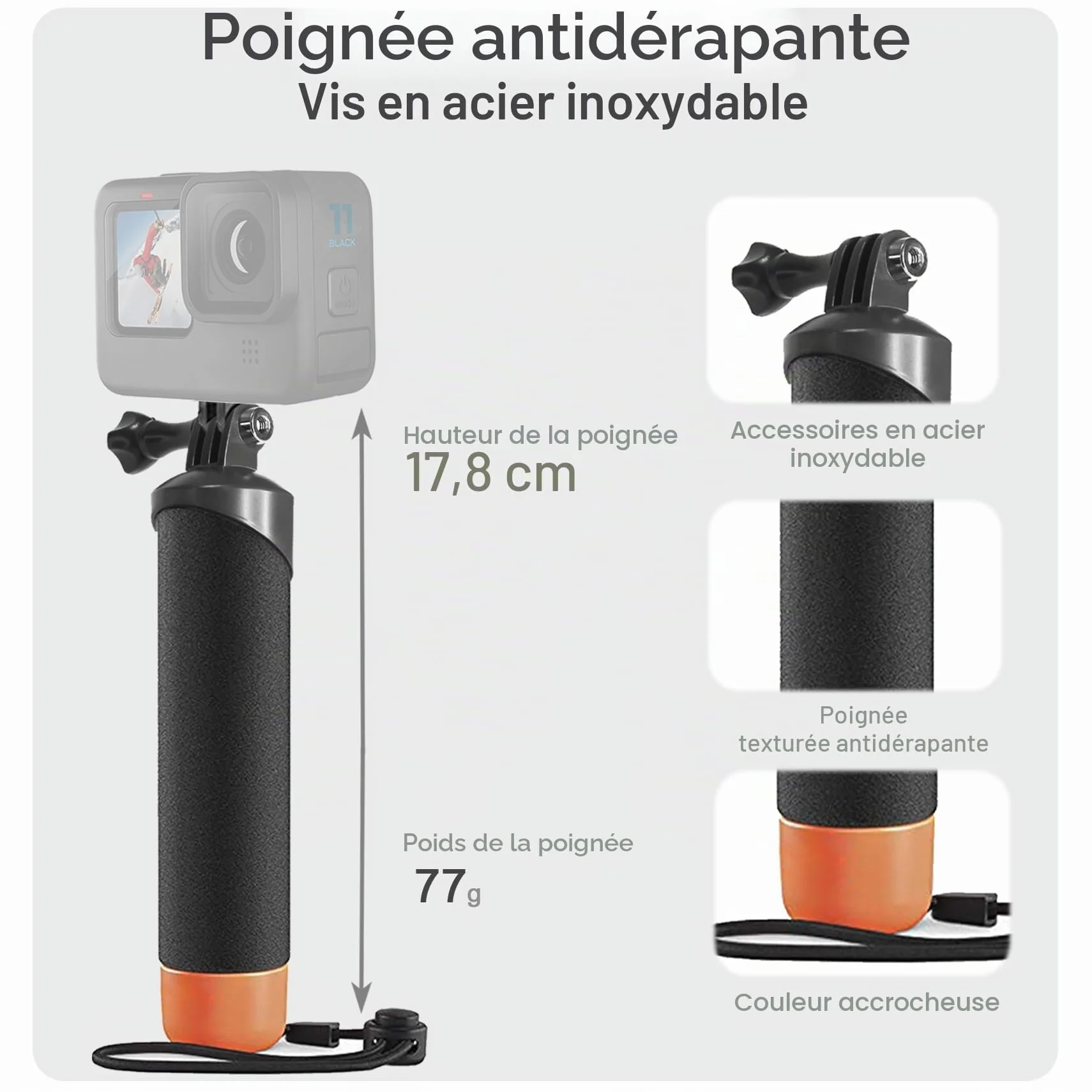 FitStill Lot de 3 Étuis de Protection Étanches pour Go Pro Hero Noir 60 m