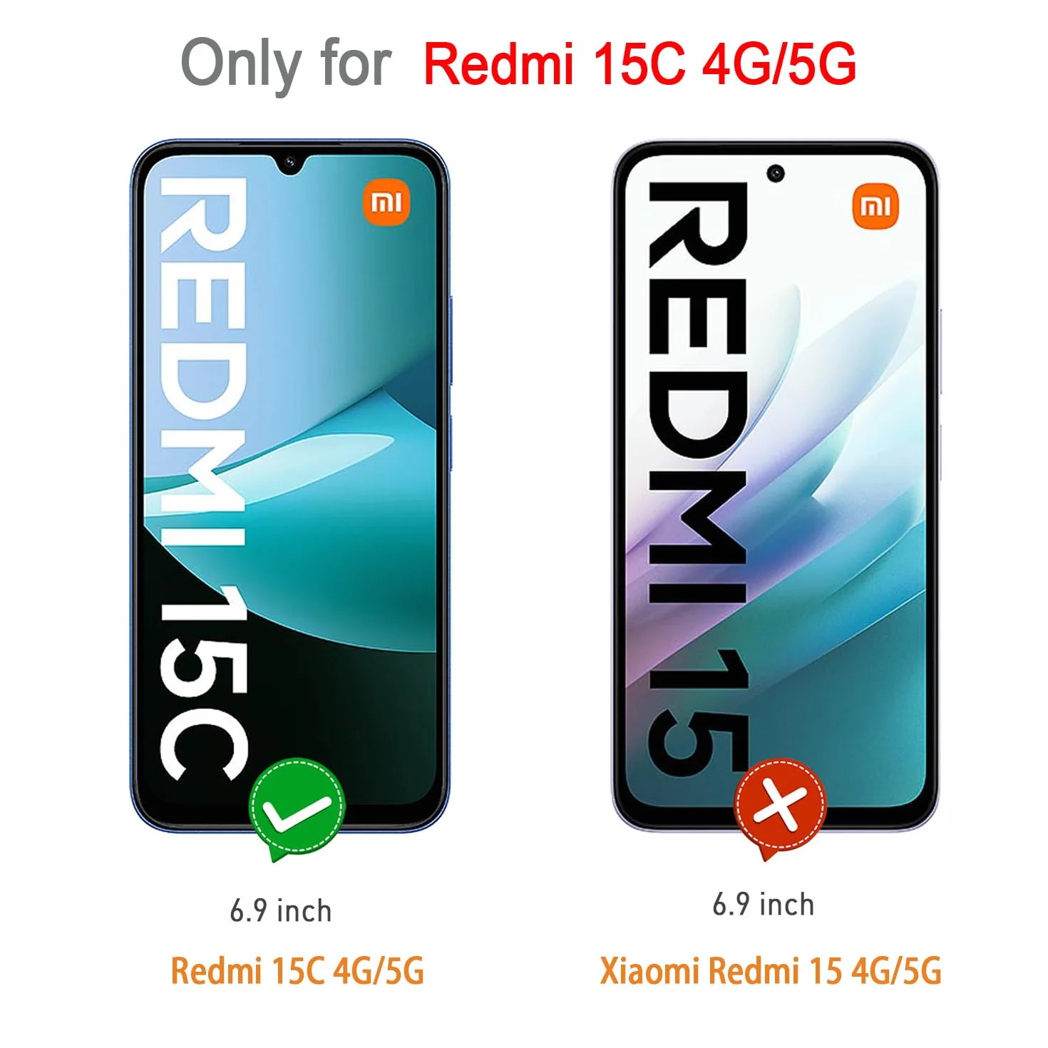 WFTE [Lot de 2 Verre Trempé pour Xiaomi Redmi 15C 4G/5G/Xiaomi Poco C85, 0,26mm Film de Protection D'écran avec Haute Transparence à 99%, Anti-Trace Protecteur avec Dureté 9H Glass pour Redmi 15C