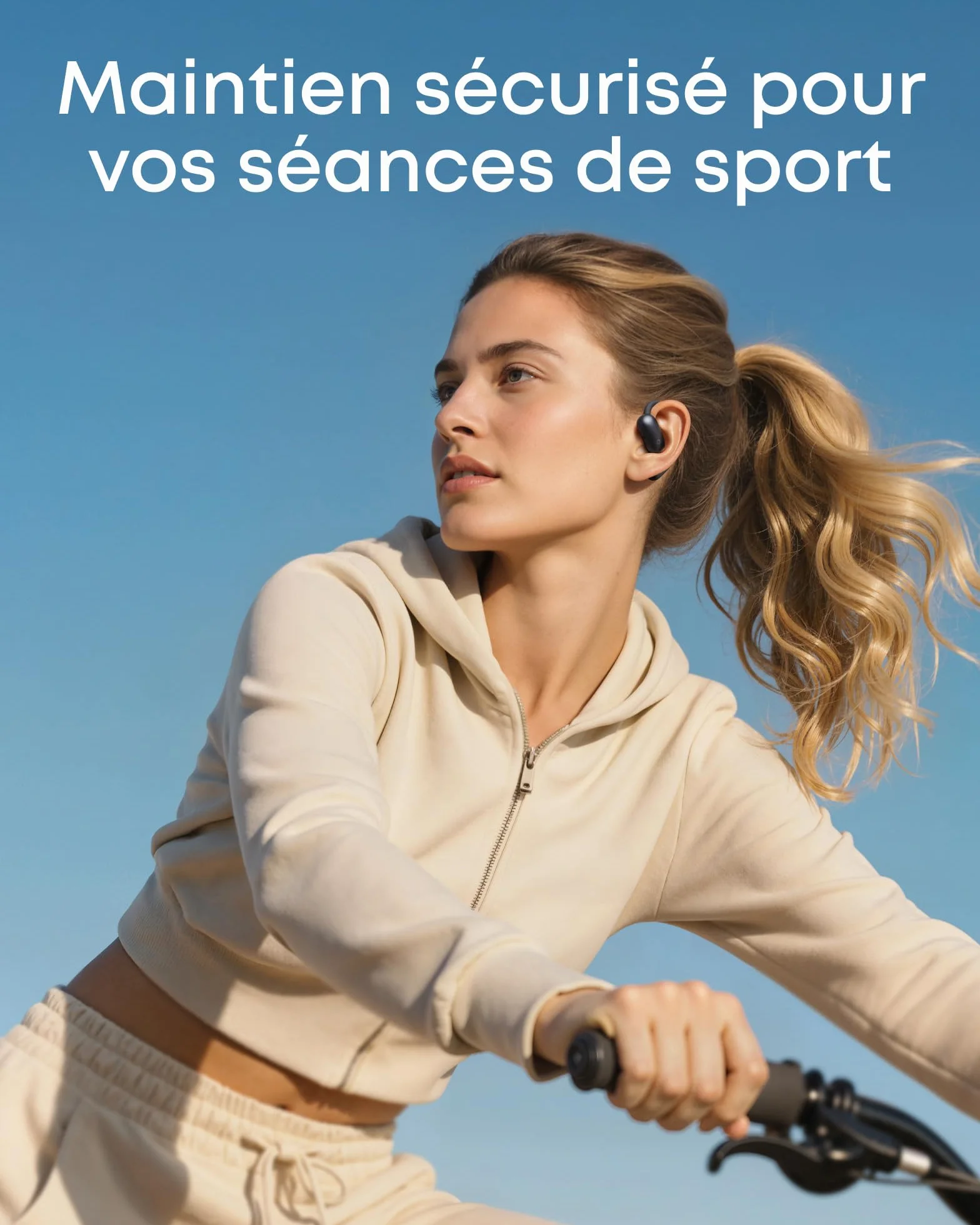 soundcore AeroFit 2 by Anker, écouteurs oreilles libres, 4 positions réglables, basses 2x plus riches, Hi-Res, autonomie 42h, IP55, appels clairs avec IA, chargement sans fil, traduction en temps réel