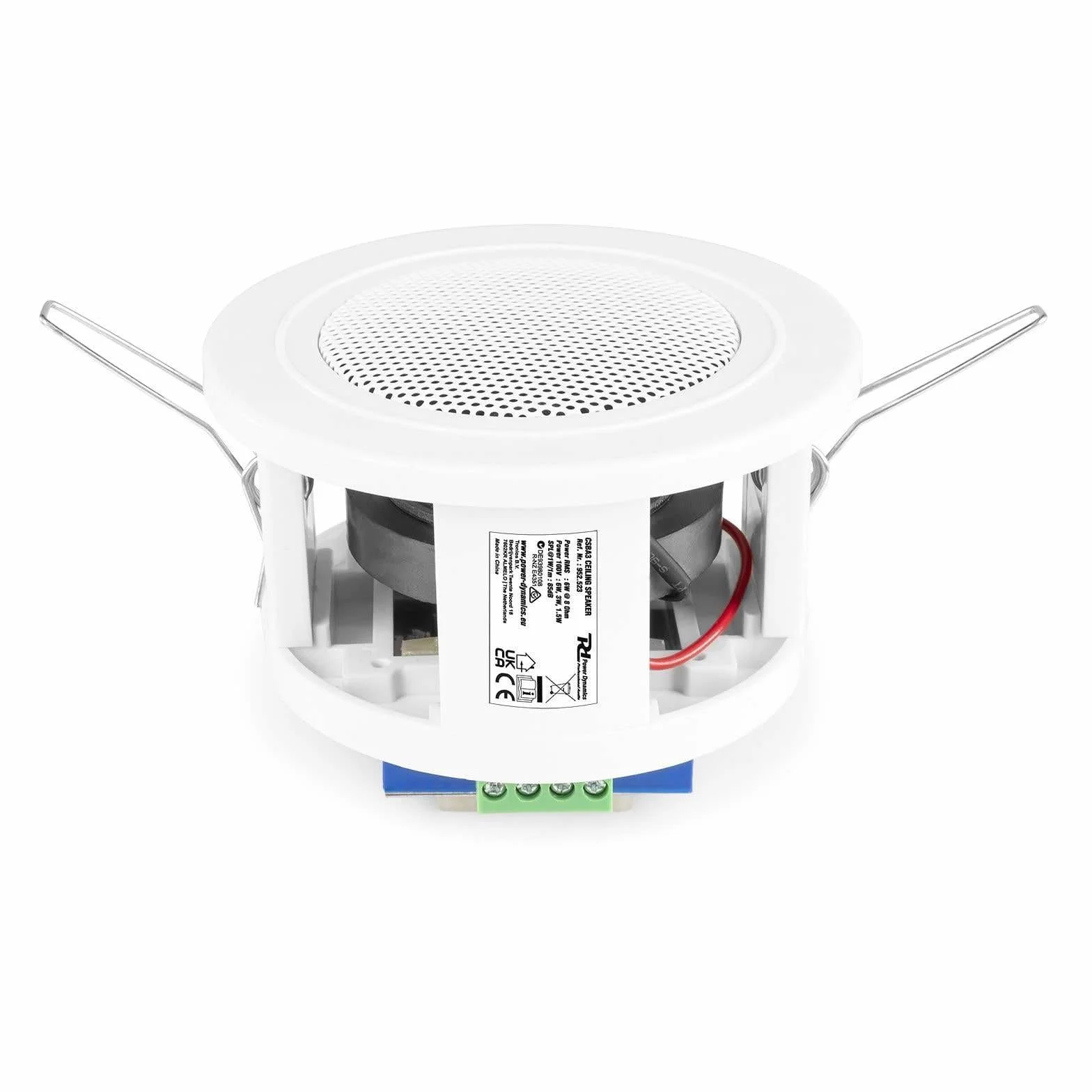 Power Dynamics CSBA3 Enceinte de Plafond 100V 3" Blanc 6 Watts 3 Modes