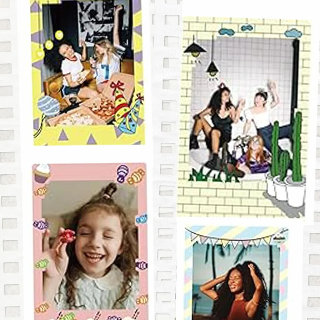 Lot de 30 Autocollants de Bordure Photo, Jolis Autocollants Photo Compatibles avec le Film Instantané Fujifilm Instax Mini 12/11/9/8/7S/70/40/50S/90 EVO, 30 Pièces