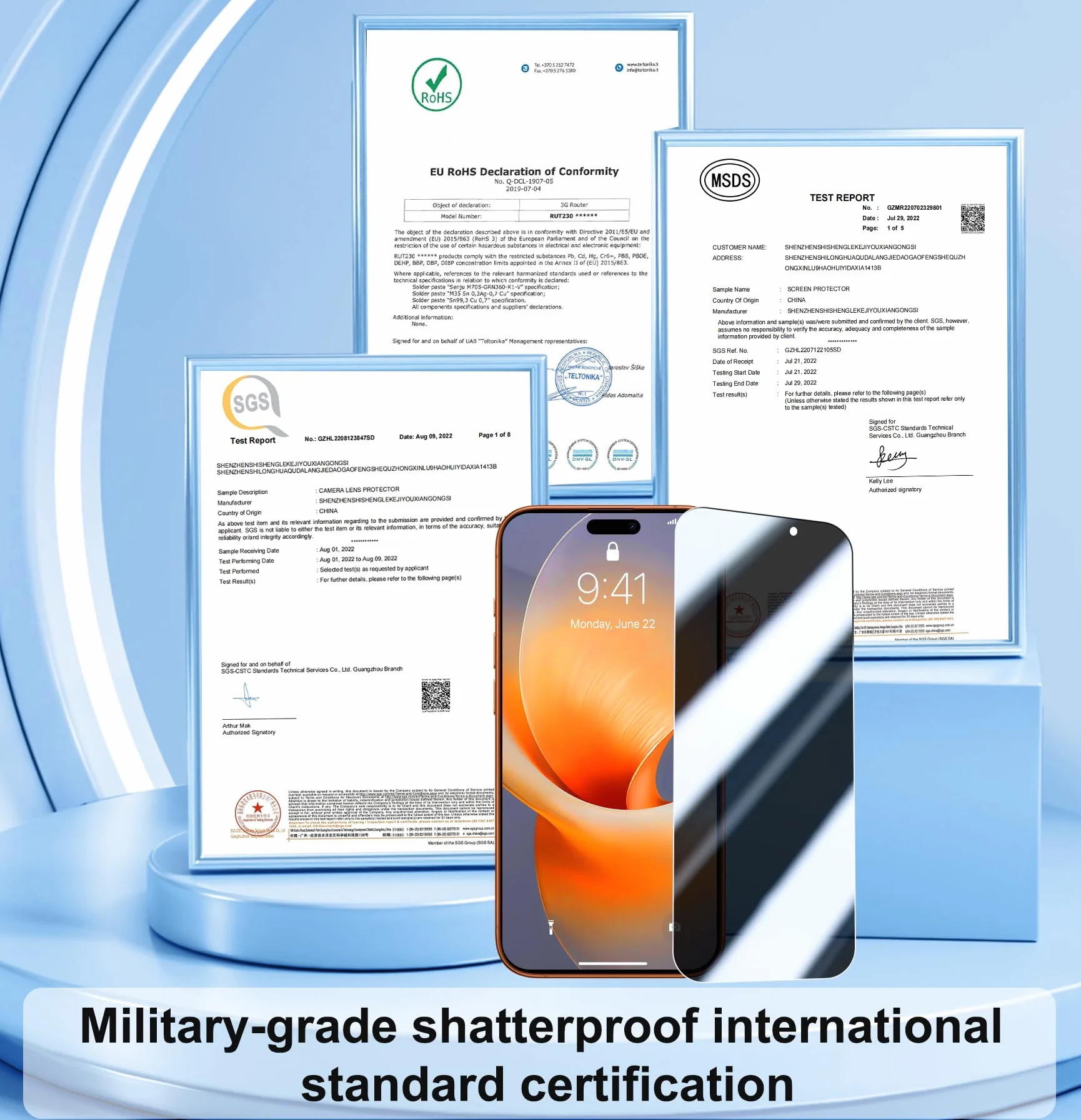 QHOHQ 3 Pièces Verre Trempé Anti-Espion pour iPhone 17 Pro Max + 1 Jeu Protection Caméra Arrière, [12 Pieds Qualité Militaire Vitre Protection], 25°Anti-Spy, Auto-Install 1s, Coque Compatible