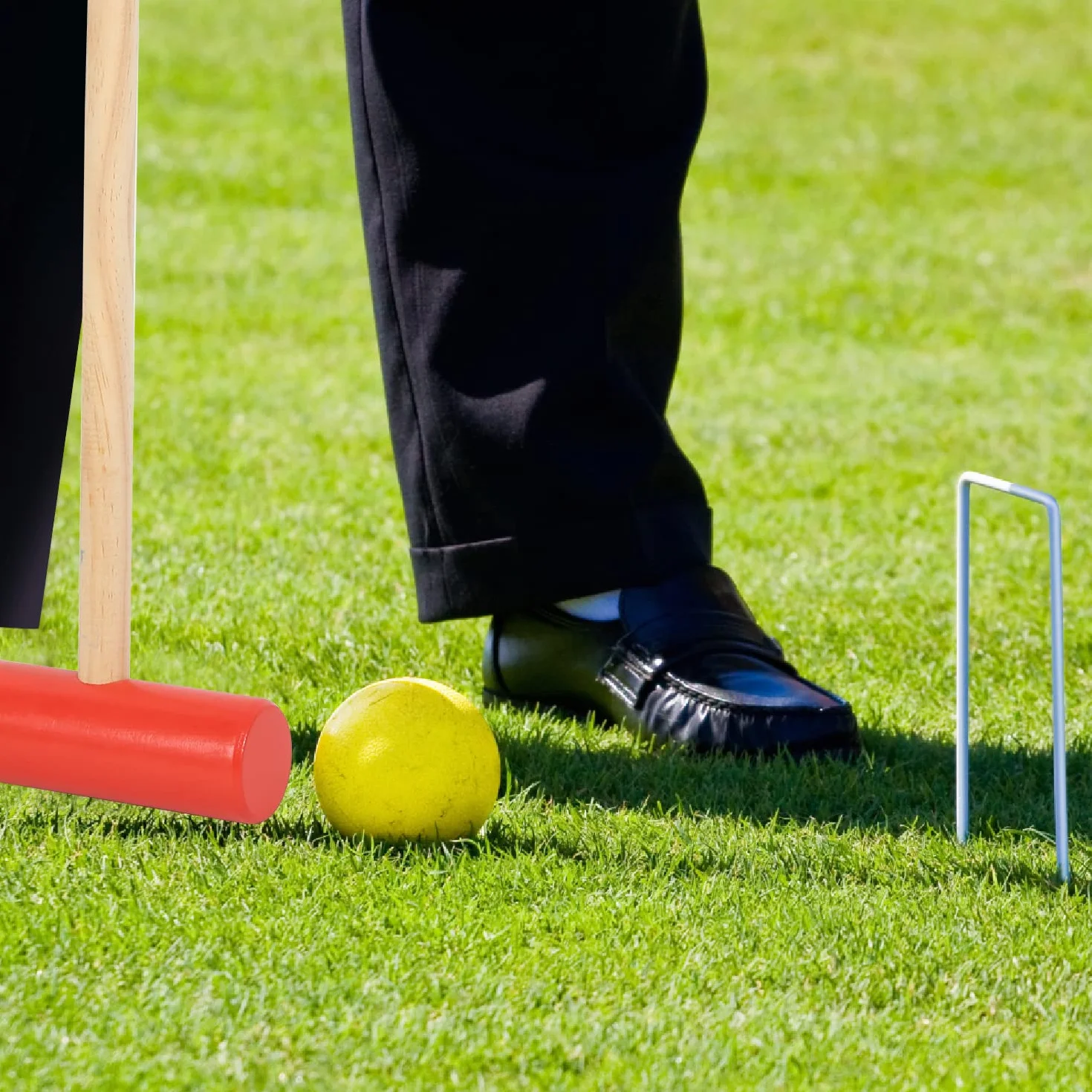 Jeu de Croquet Ensemble 2-4 Joueurs Jouets en Bois Enfants Adultes Jardin Plein air