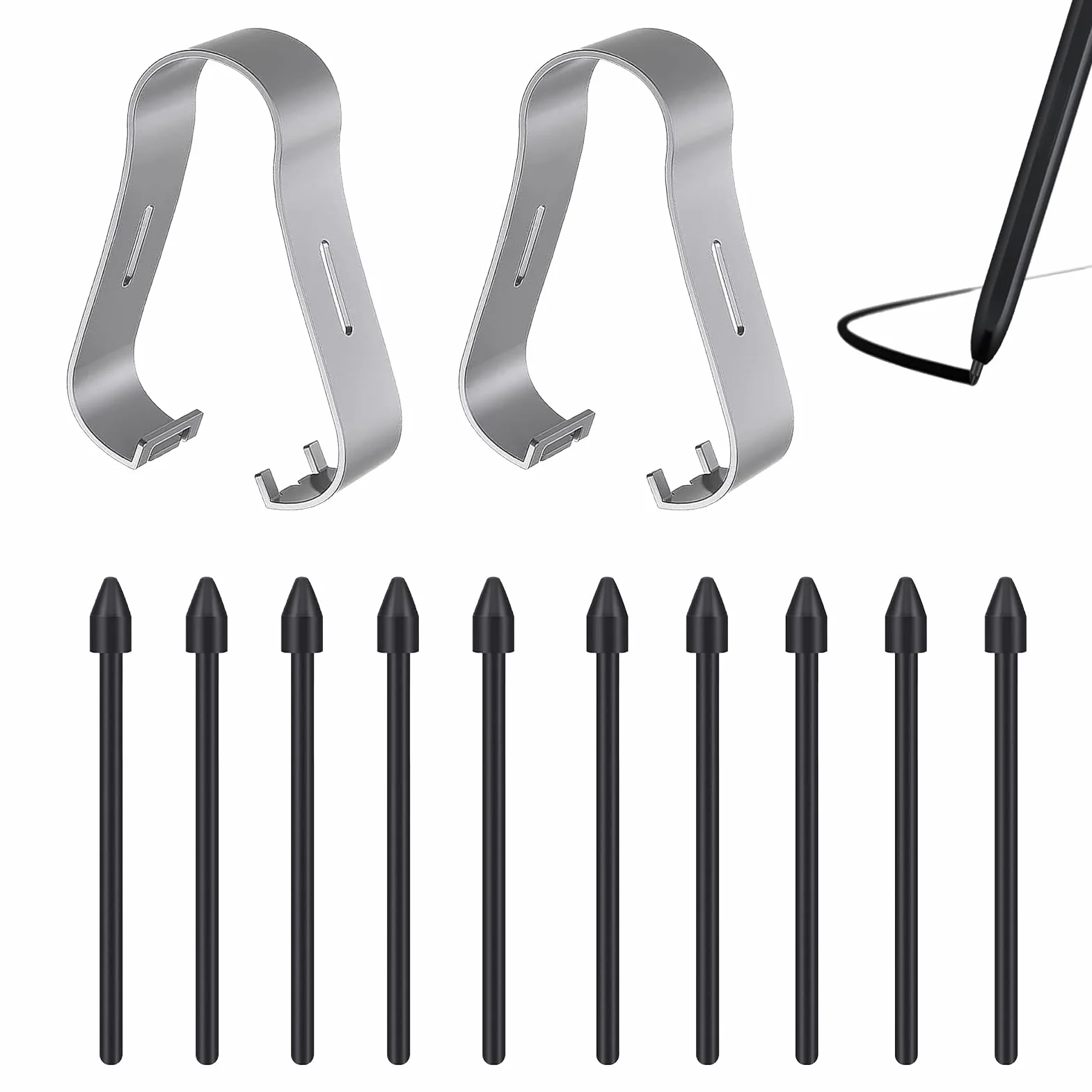 Pack de 12 Pointes pour Samsung S Pen, Compatible Galaxy Tab S8/S8+/S8 Ultra/S7/S7+/S7 FE/S6/S6 5G/S6 Lite, Noir