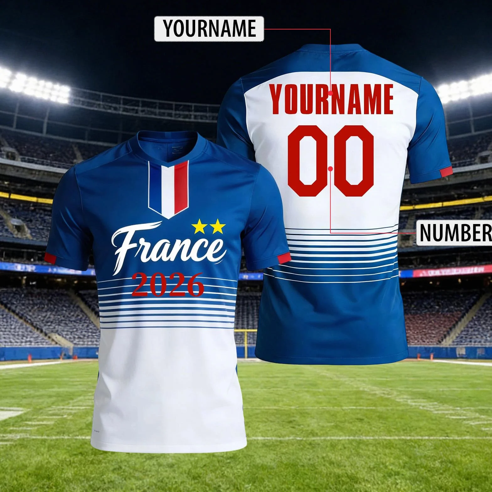 Maillot de Foot Adulte Enfant Personnalisé 2026 - Maillot Équipe avec Nom Numéro Homme Femme T-Shirt Football Domicile Extérieur
