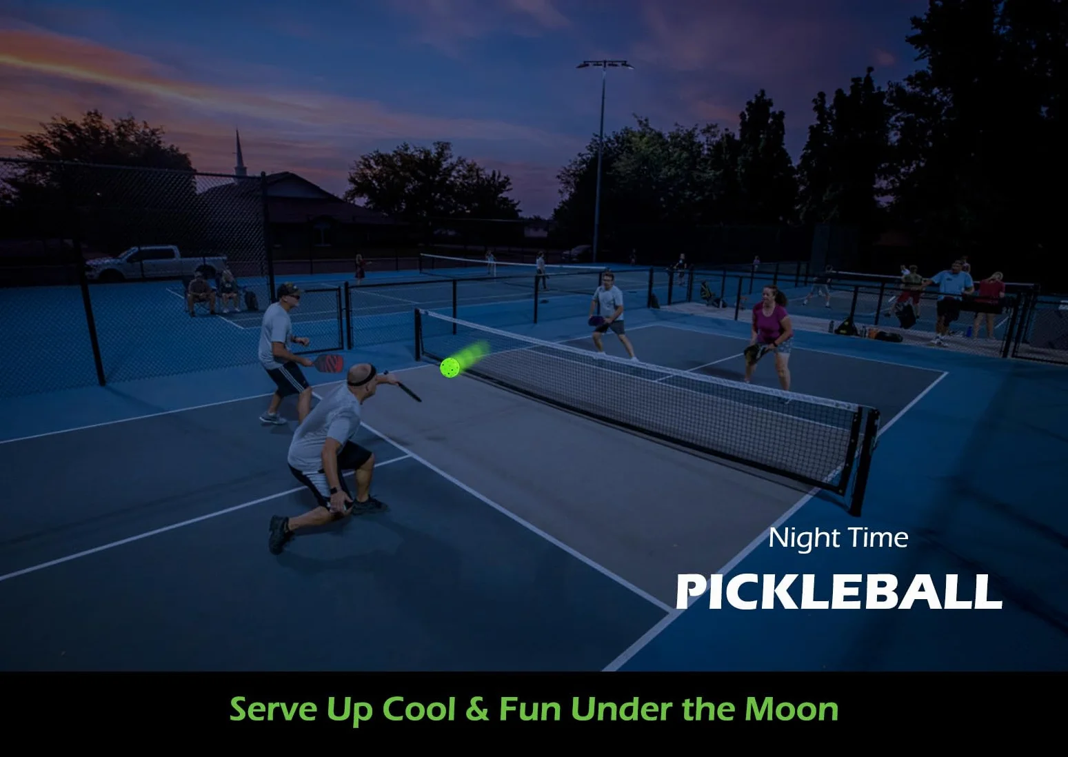 Lot de 4 balles de pickleball phosphorescentes UV vert fluorescent 40 trous norme USAPA durable extérieur