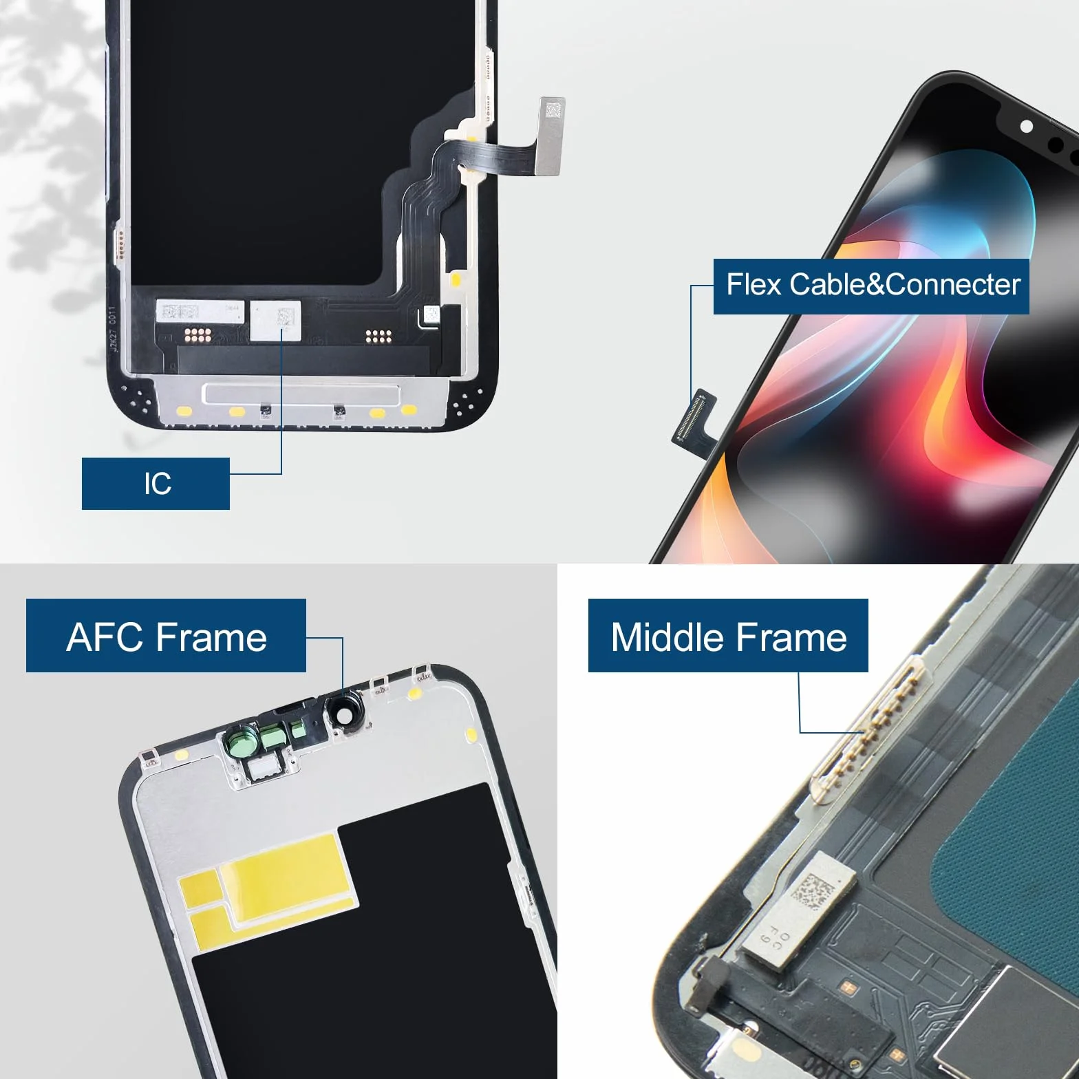 DTD Écran pour iPhone 13 LCD 6.1" de Remplacement pour écran Tactile 3D Touch Digitizer kit de Montage et de réparation 2024 (modèles A2482, A2631, A2634, A2635, A2633)