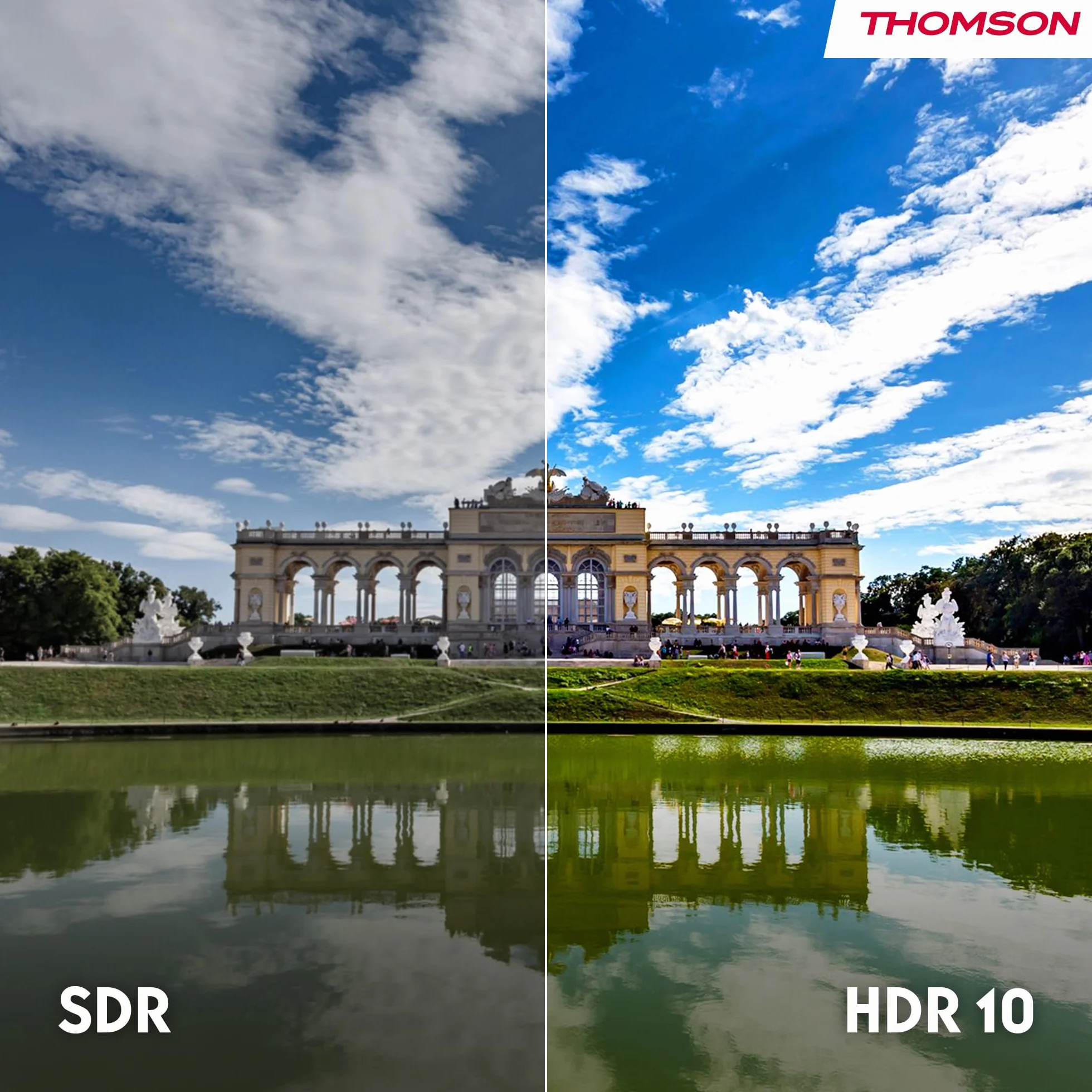 THOMSON 24 Pouces (60 cm) HD LED Smart TV, Wi-FI, Commande vocale, HDR10, Dolby Audio, Triple Tuner (Câble-Satellite-TNT), HDMI, USB, 1.5GB RAM, 8GB Flash – 24HT2S15