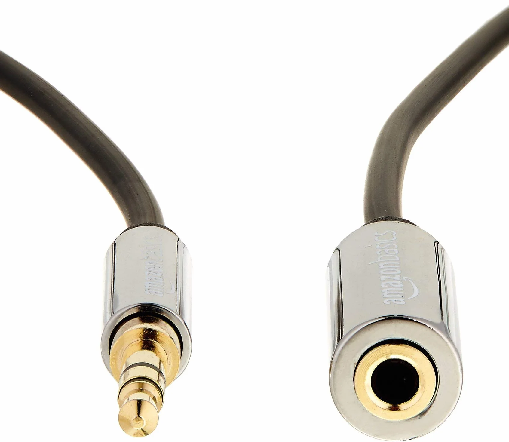 Amazon Basics Rallonge audio stéréo 3,5 mm Auxiliaire mâle vers femelle, 3.66 m, 12 feet, Noir