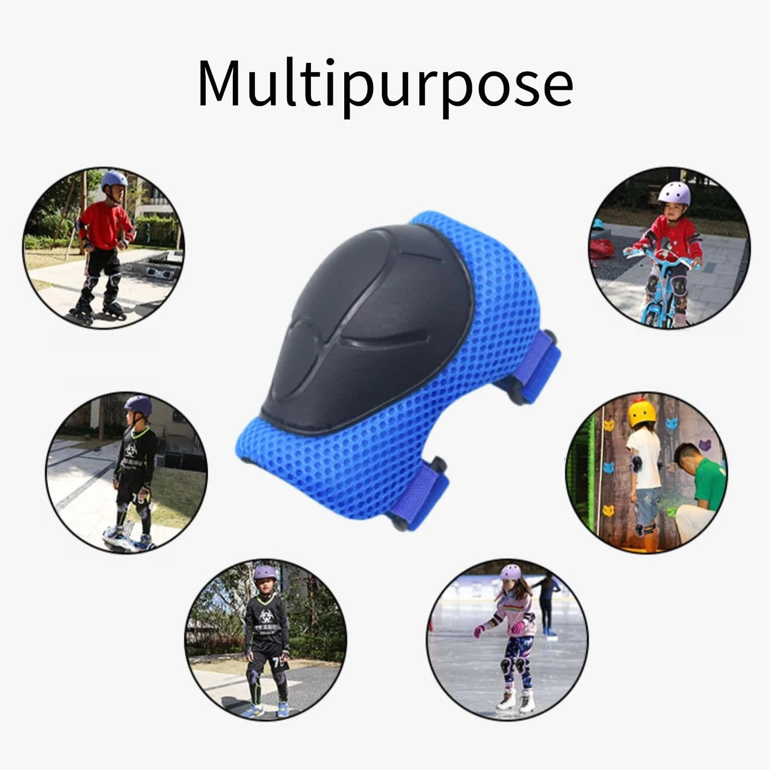 Genouillère Enfant Roller 6 en 1 Protection Skateboard Velo avec Coudières et Protèges-Poignets