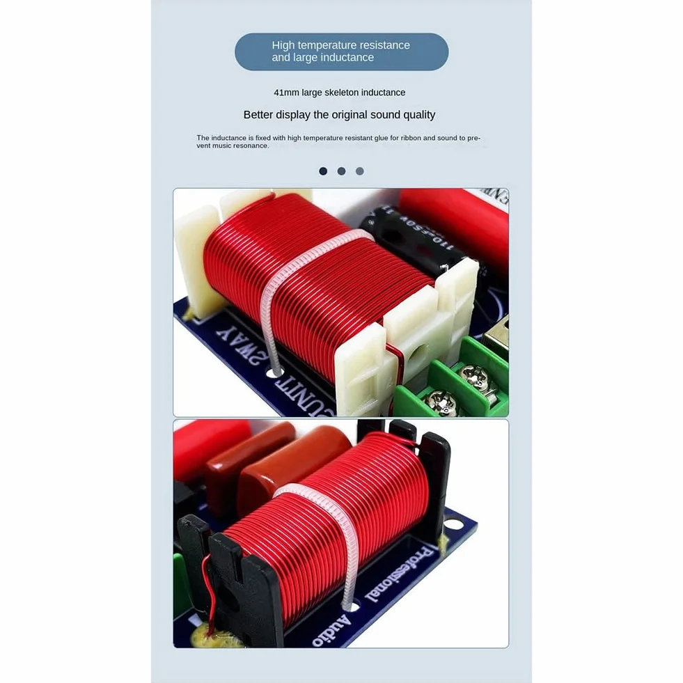Diviseur audio 250 W haute et 2 voies - Diviseur audio en plastique - Diviseur Hi-Fi - 3000 Hz - Répartiteur de basses hautes et basses réglables - Filtre Hi-Fi haute fidélité