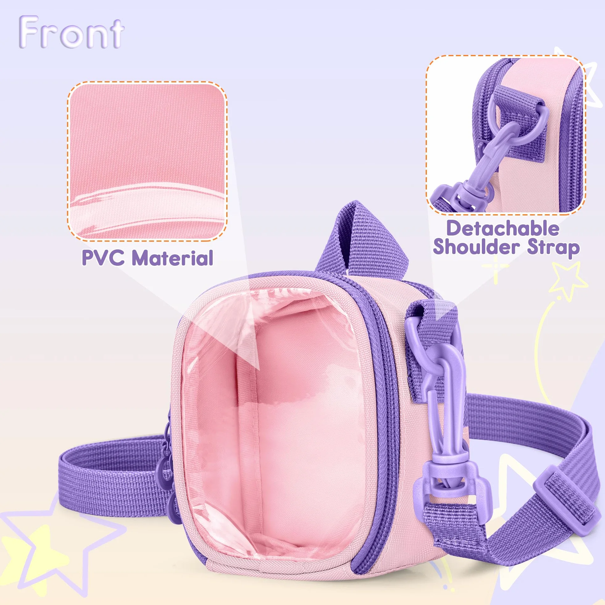 LoDrid Étui de Transport Compatible avec Yoto Mini (édition 2024), Sac de Rangement Portable pour Lecteur Audio avec bandoulière Amovible, Poche arrière pour Cartes ou Accessoires, Violet