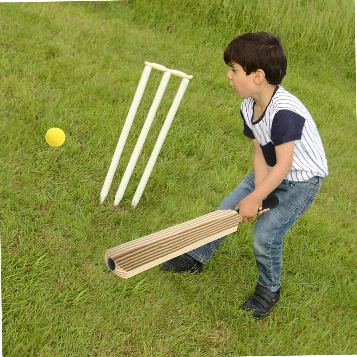 Toyvian Batte de Baseball en Plastique EVA 4Pcs Équipement d'Entraînement Sport Familial