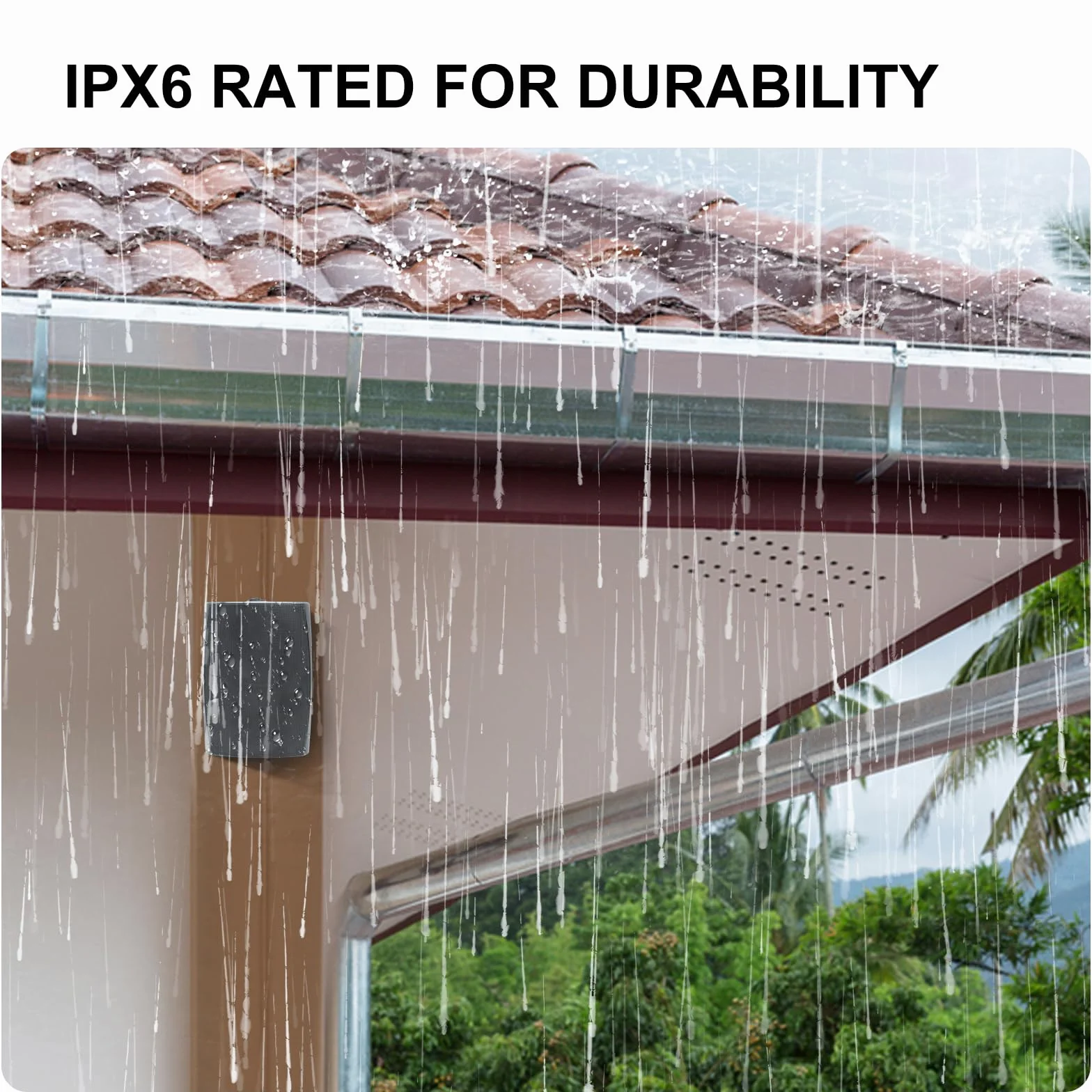 Herdio 6,5 Pouces 800 W Haut-parleurs passifs d'extérieur, 2 Voies, avec Basses, étanche Enceintes d'extérieur, adaptés pour terrasse, Porche, Jardin, intérieur ((4, Noir)